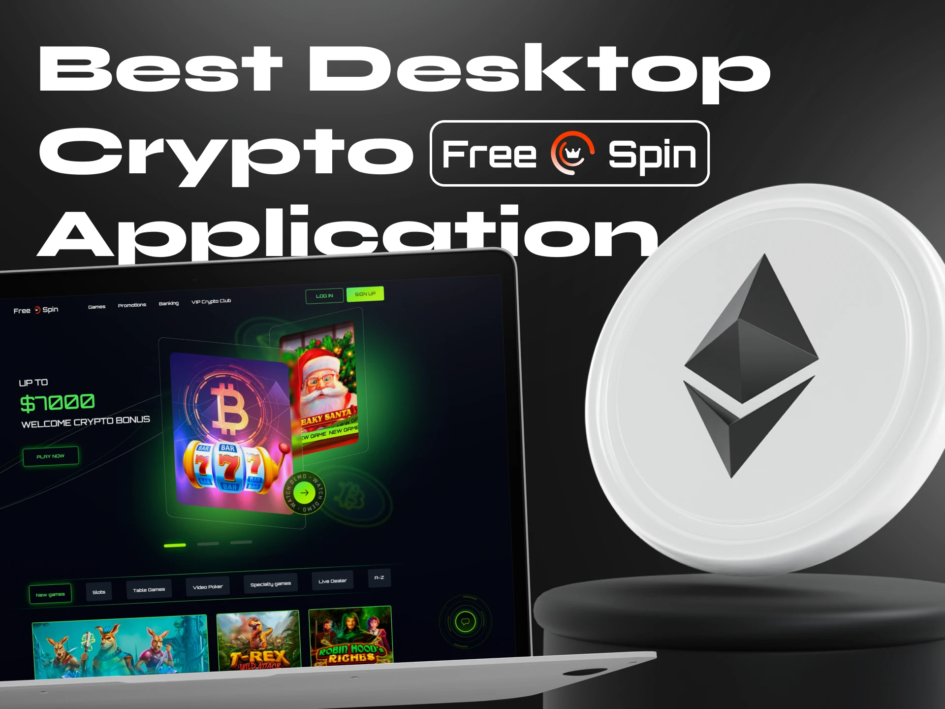 You can install the Free Spin Casino desktop app and play the casino without using a browser.