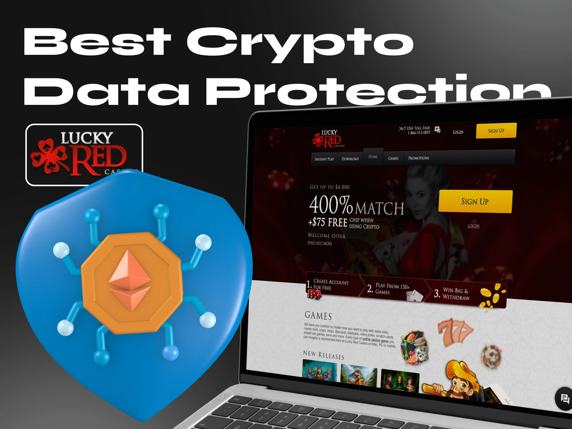 LuckyRed Casino provides its users with protection using advanced security methods.