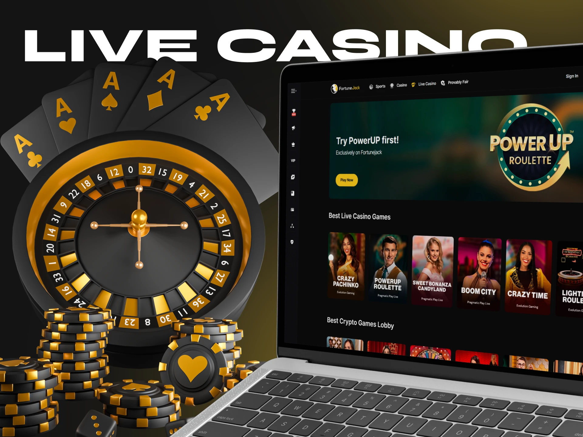 If you are looking for live casino games, try FortuneJack Casino.