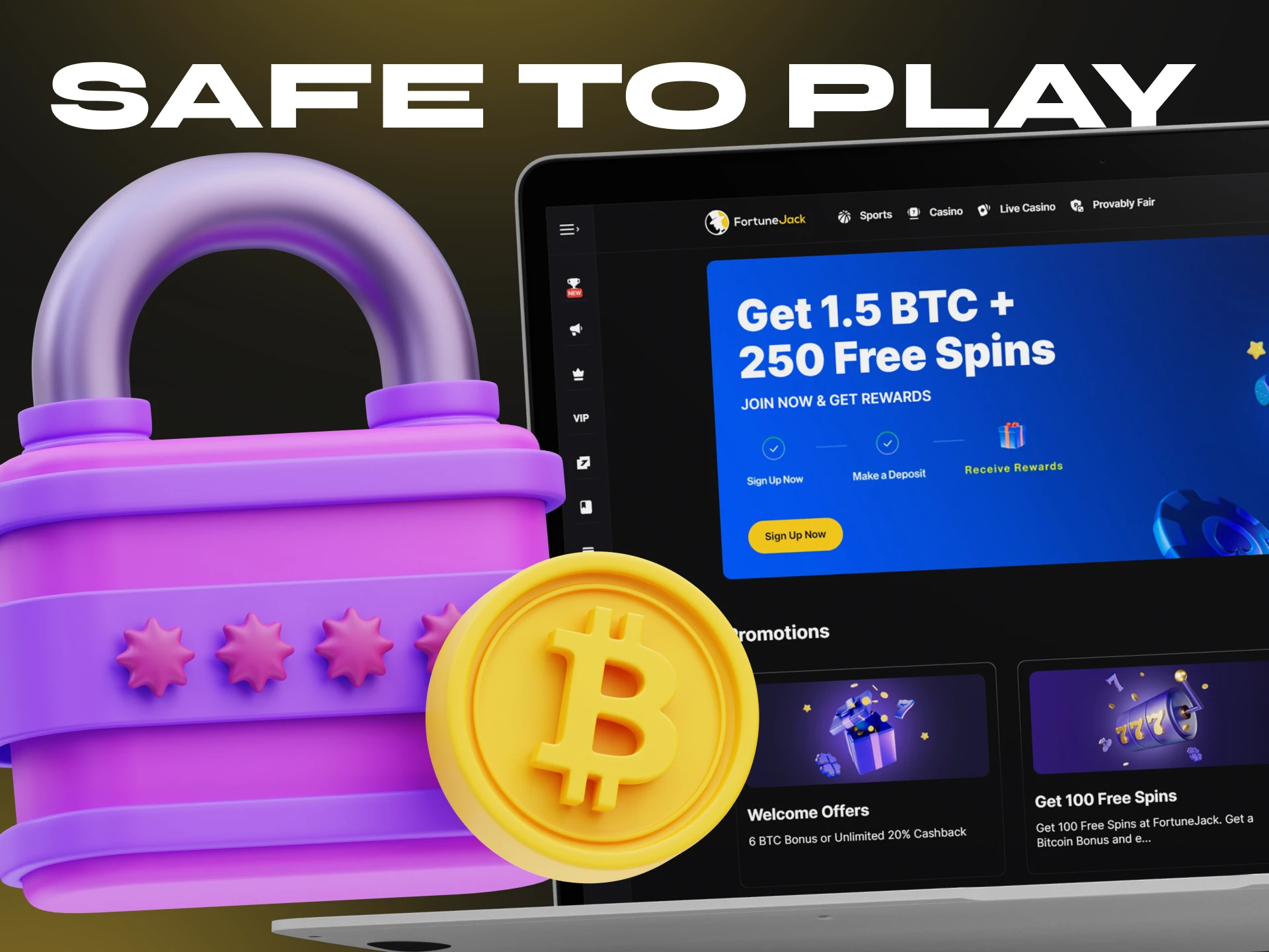 FortuneJack Casino provides security to its users.