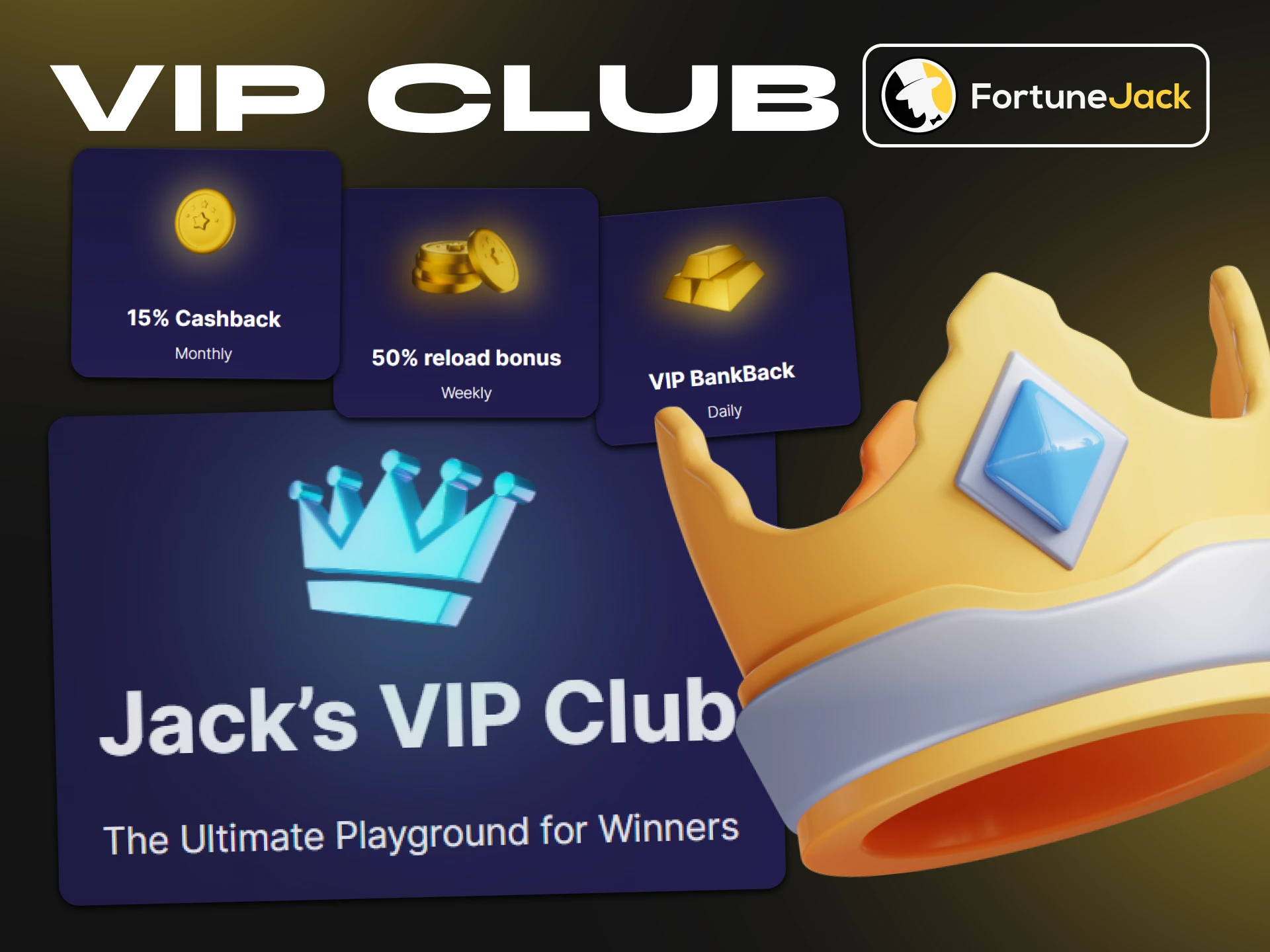FortuneJack VIP Club offers many bonuses for participation.