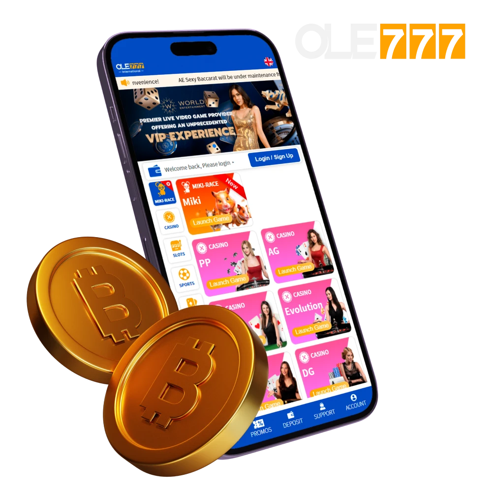 The Ole777 crypto casino app is the most convenient way to place bets wherever you are.