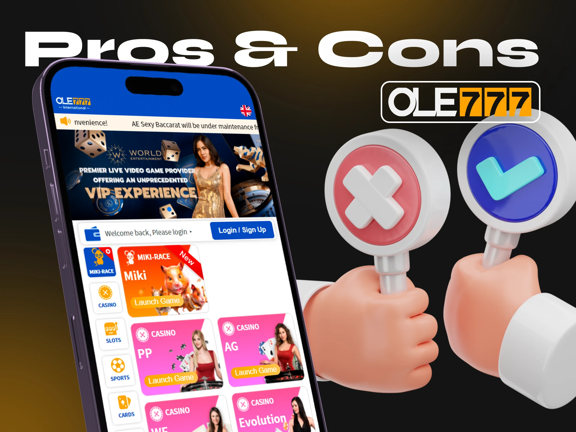 Find out the pros and cons of the Ole777 casino app to make your decision.