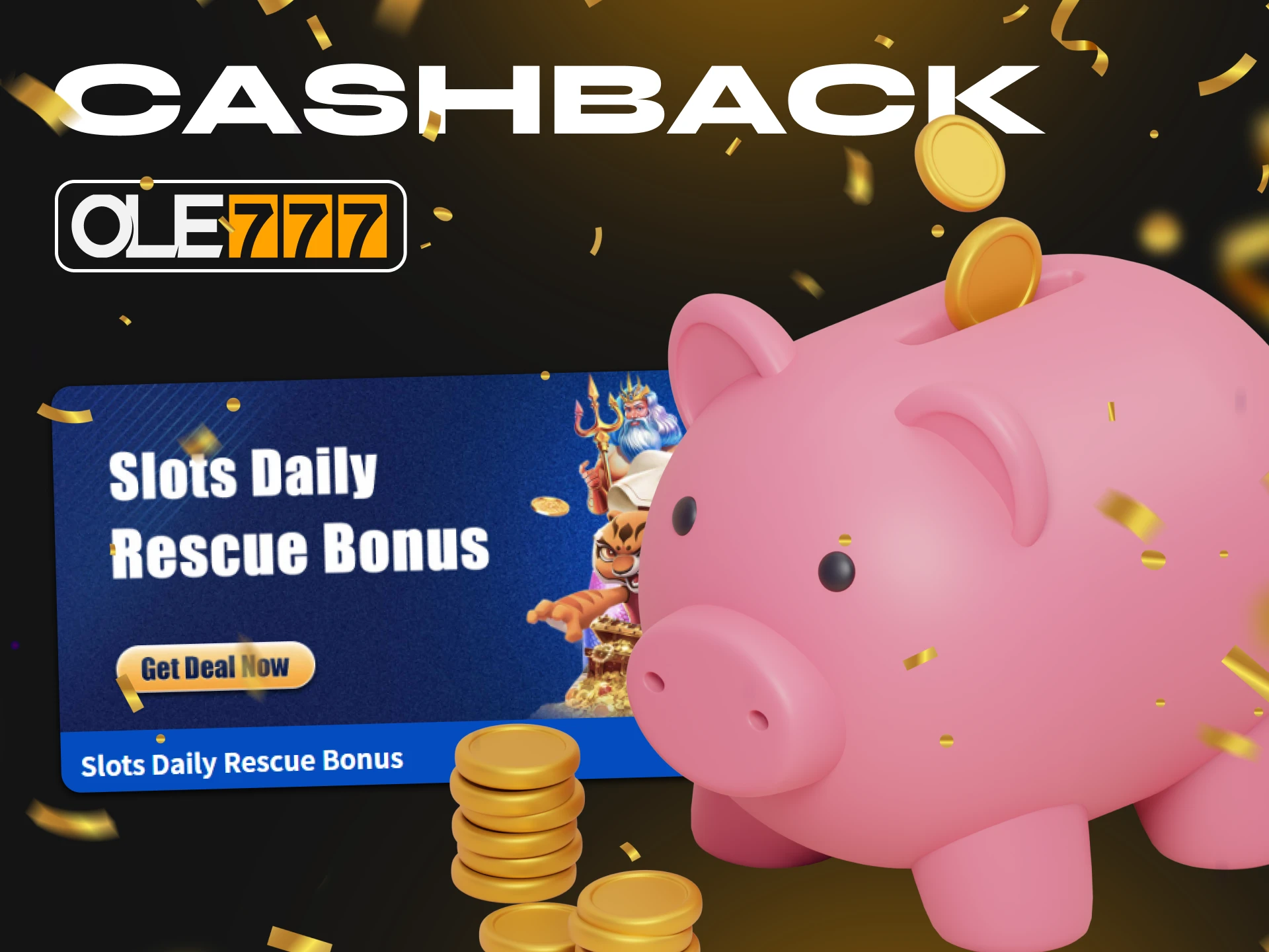You can count on cashback when playing slots at Ole777 casino.
