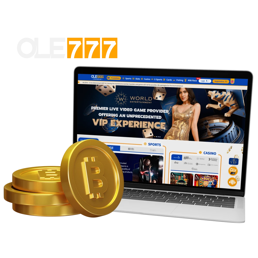 If you are looking for a casino where you can play with cryptocurrency, try Ole777 Casino.