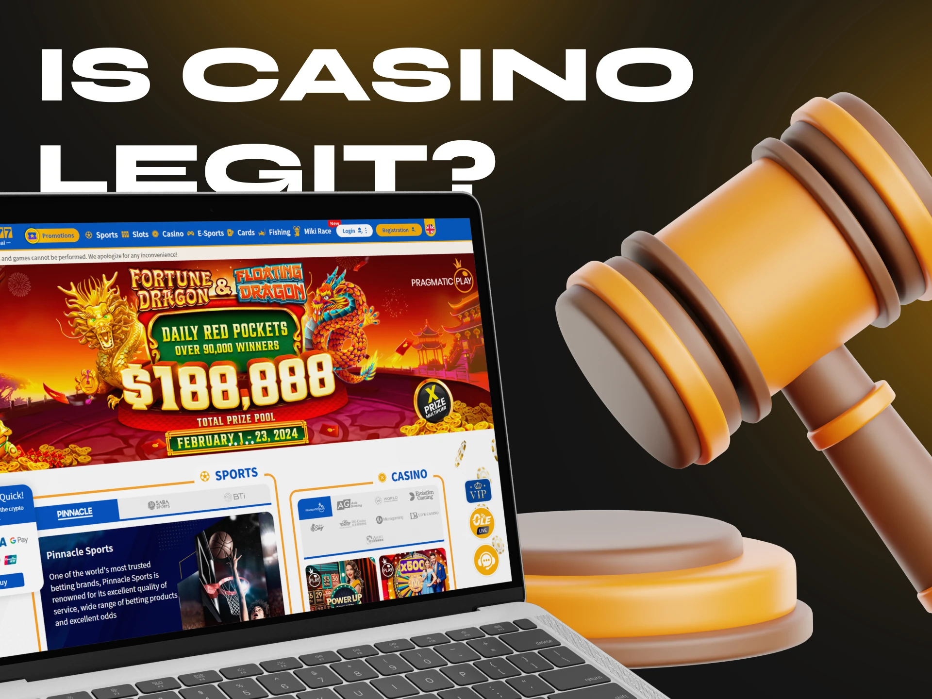 You can play legally at Ole777 casino.