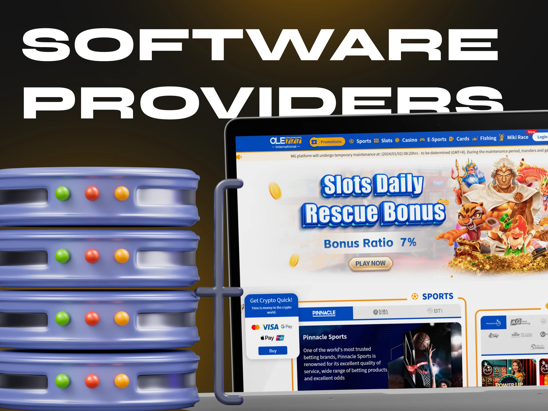 Ole777 casino offers games only from trusted software providers.