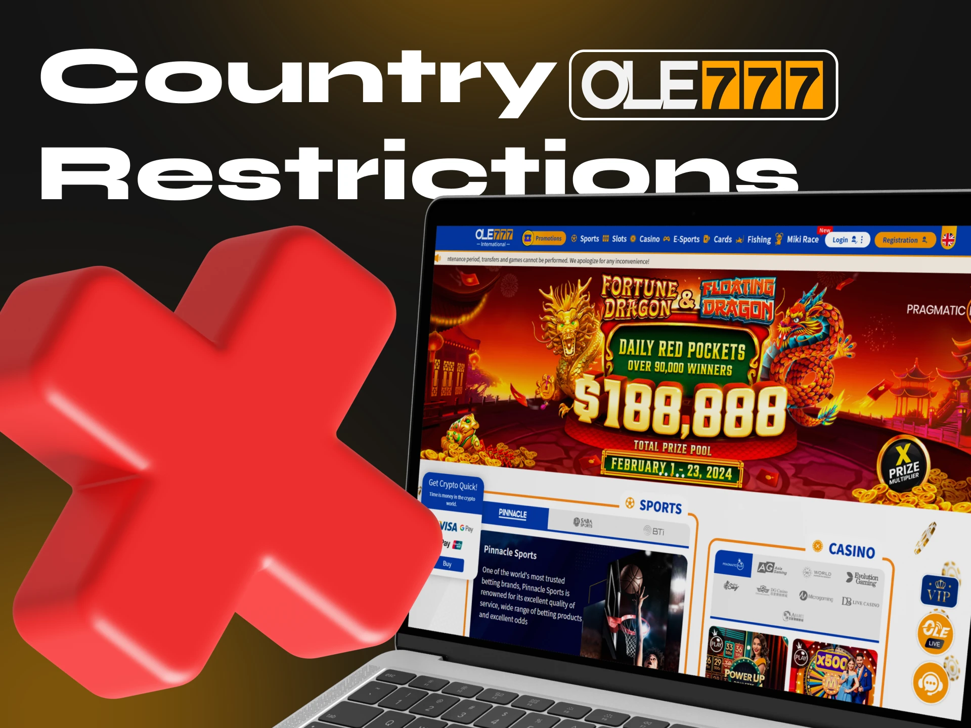 Find out if any countries have restrictions on Ole777 casino.