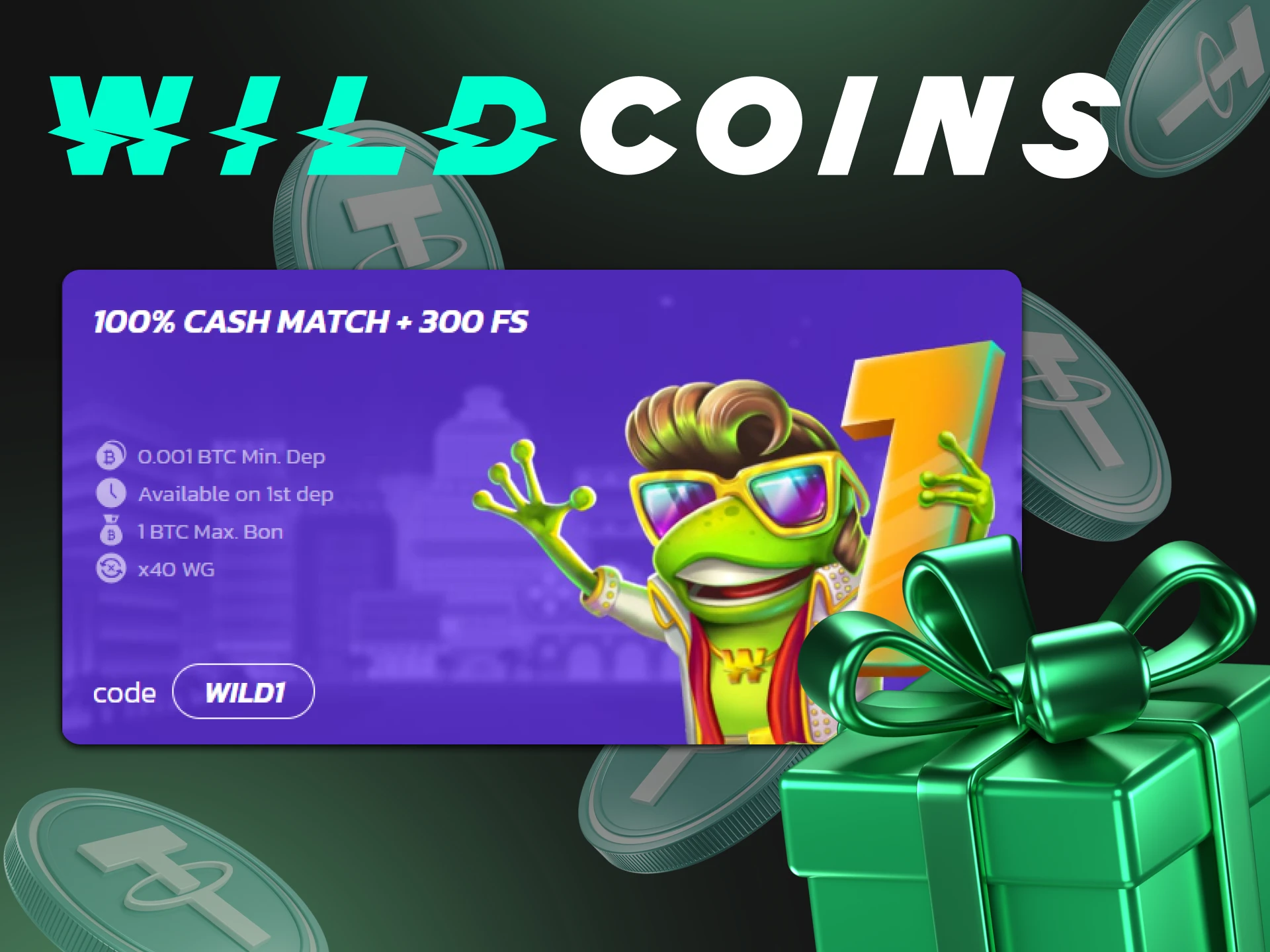 Register at Wildcoins Casino and receive a nice welcome bonus.