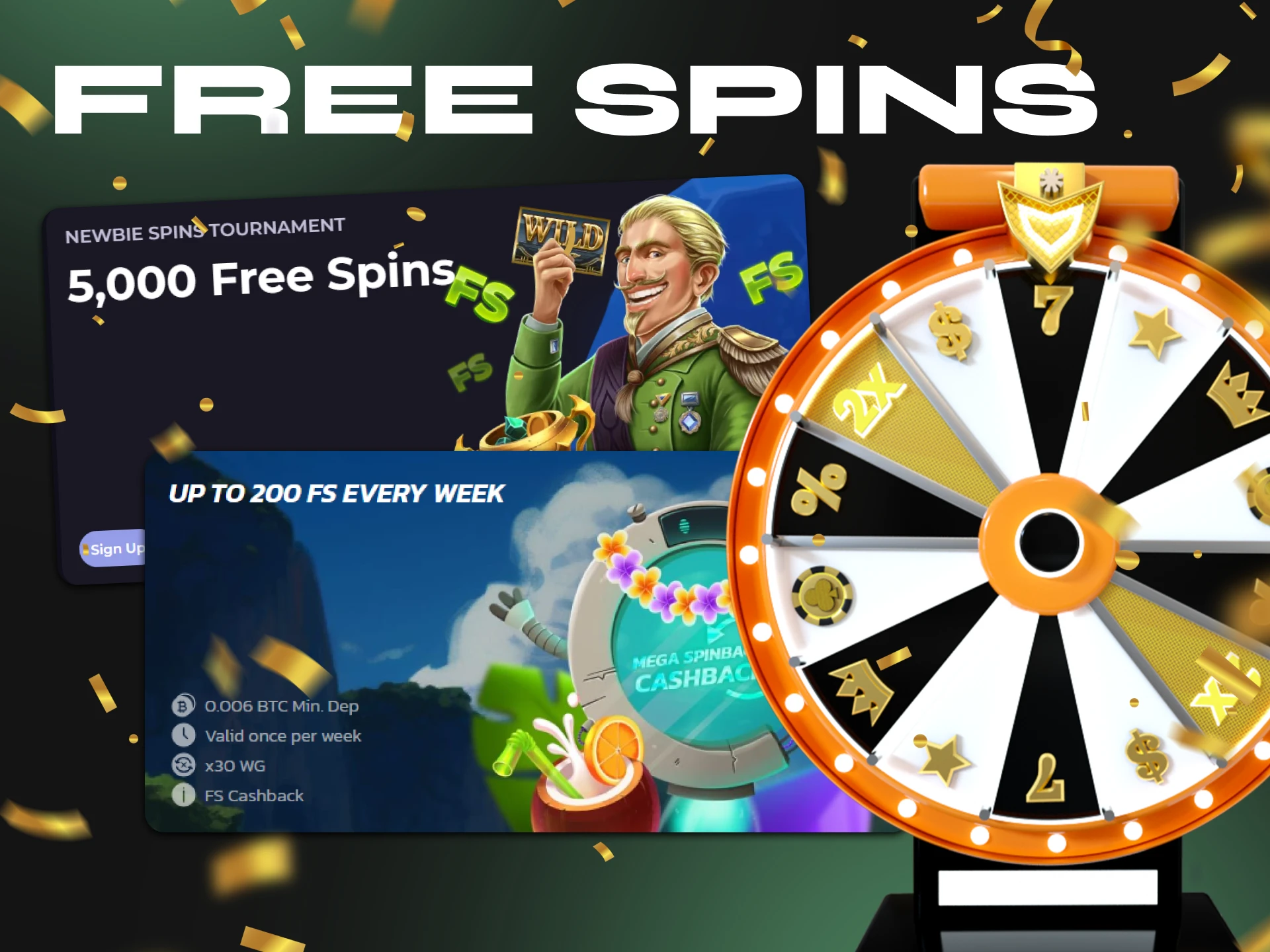 Claim your free spin bonus at Tether Casino and spin the roulette wheel to win prizes.