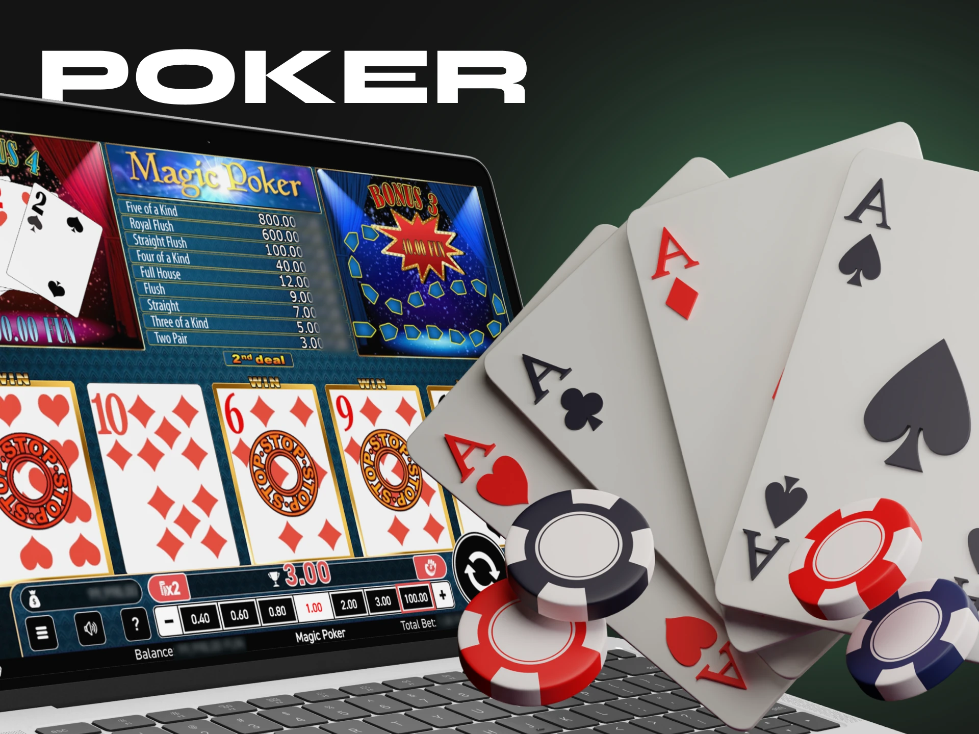 Play poker with Tether coin in a crypto casino.