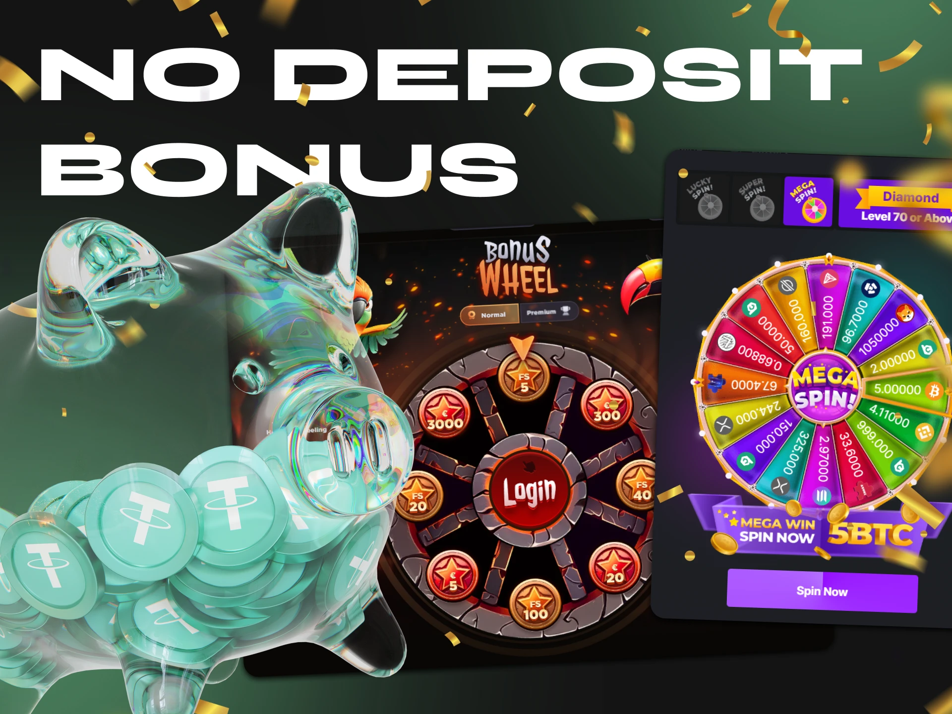 If you don't want to make a deposit at Thether Casino, get a no deposit bonus.
