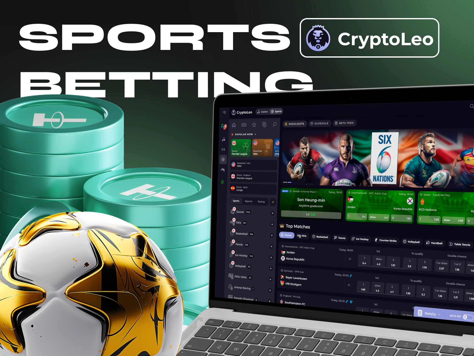 Place bets on sports at Cryptoleo Tether Casino.