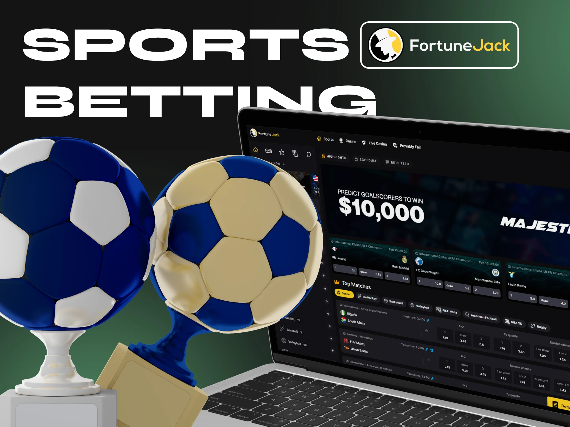 Bet on sports with USDT at FortuneJack Casino.