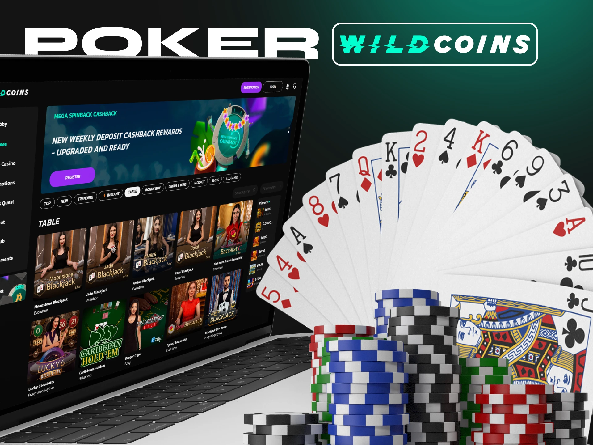 Poker lovers can play it at Wildcions Casino.