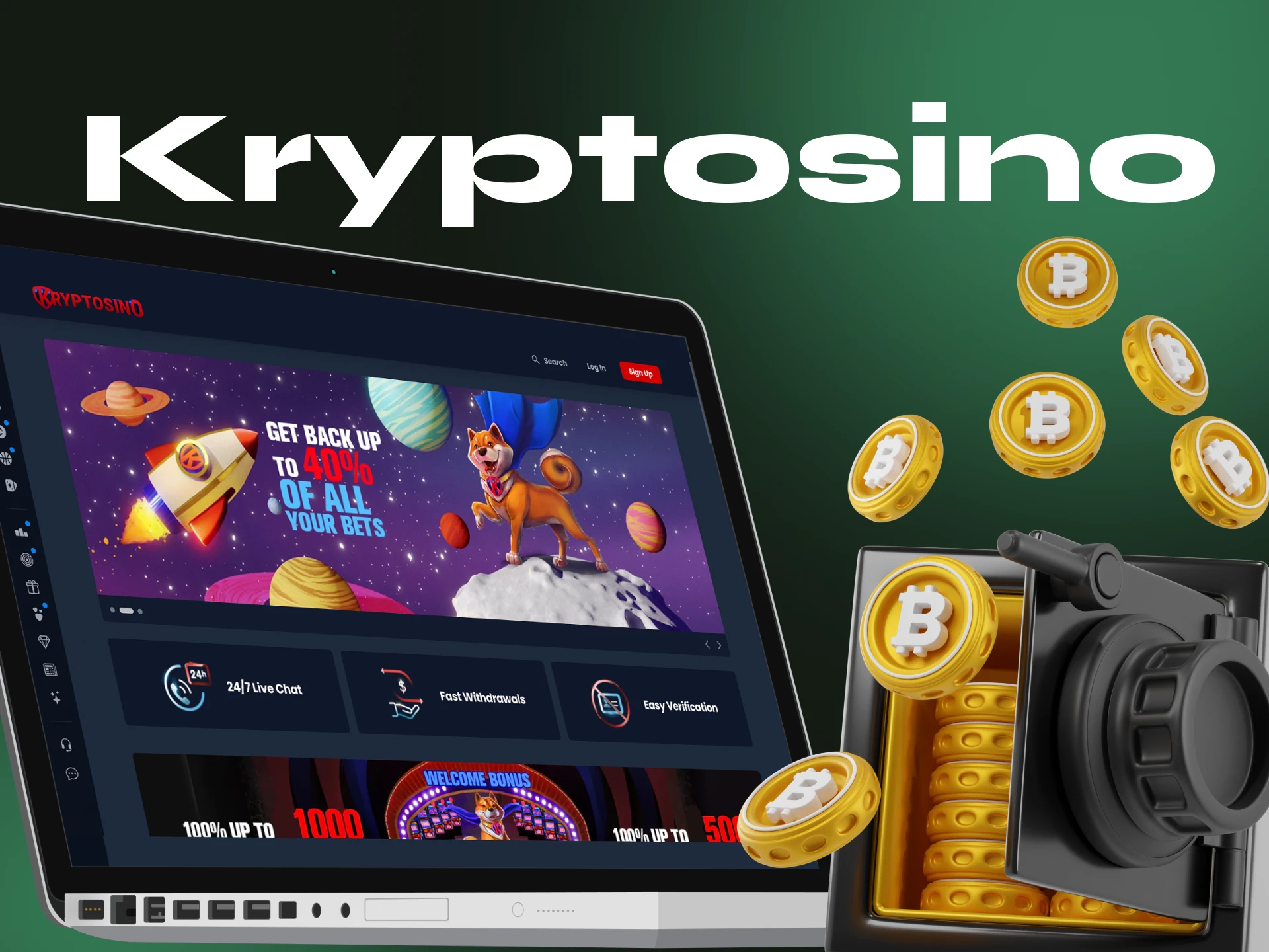 What popular cryptocurrencies does Kryptosino casino support.