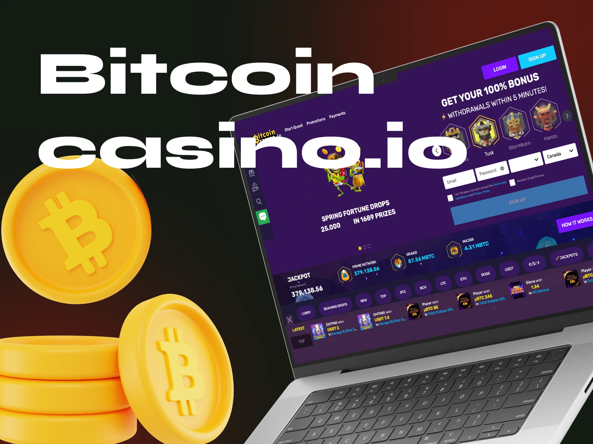 Who is the developer of games in the online casino Bitcoincasino.