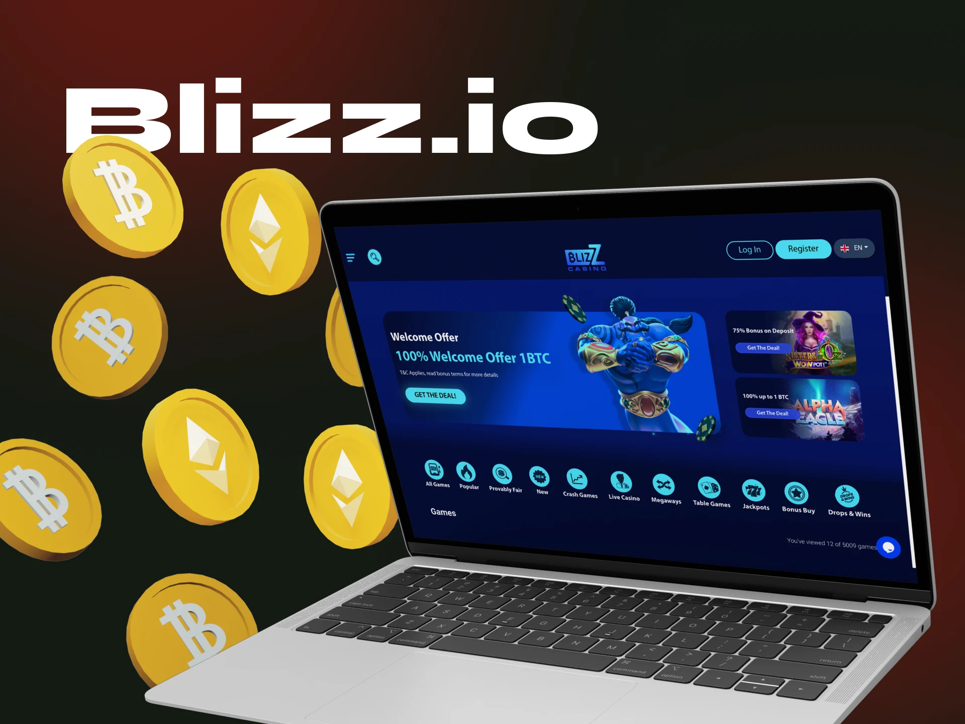 What cryptocurrencies can I use to deposit at the Blizz.io online casino.