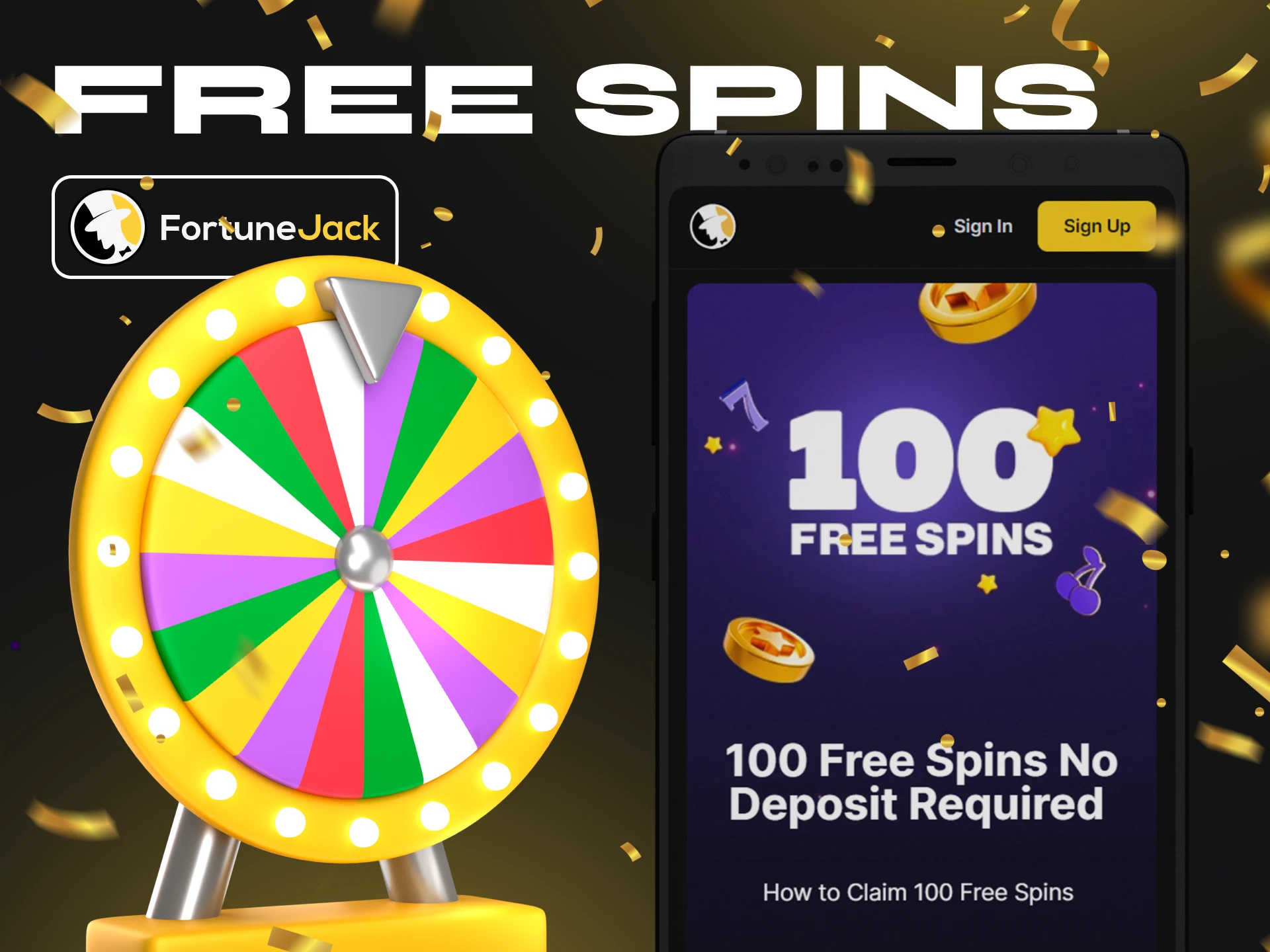 The FortuneJack mobile app has cool free spin bonuses.