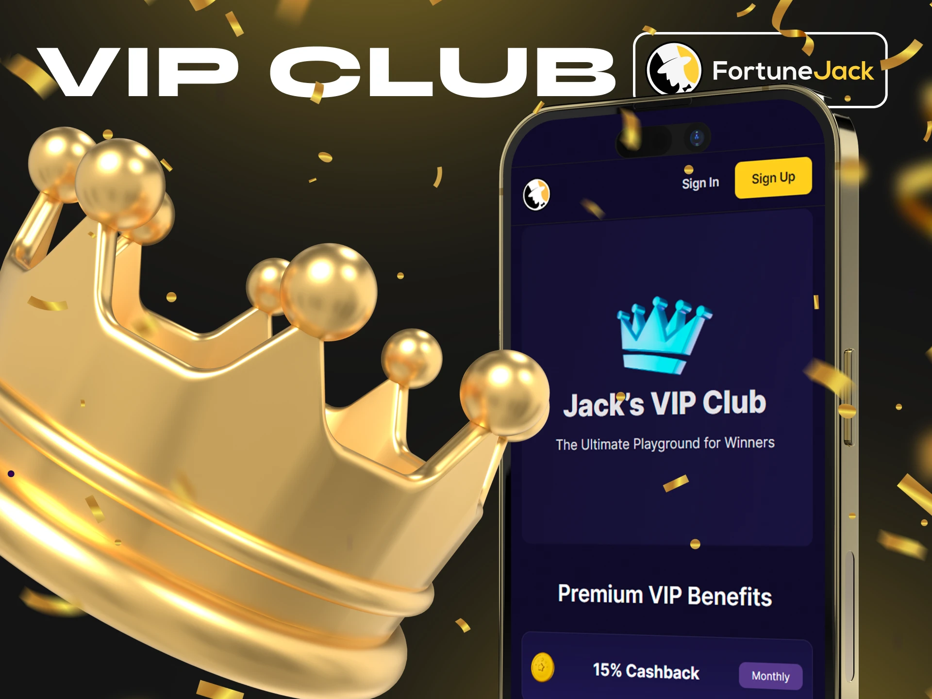 Join the VIP club in the FortuneJack mobile app and get more bonuses.
