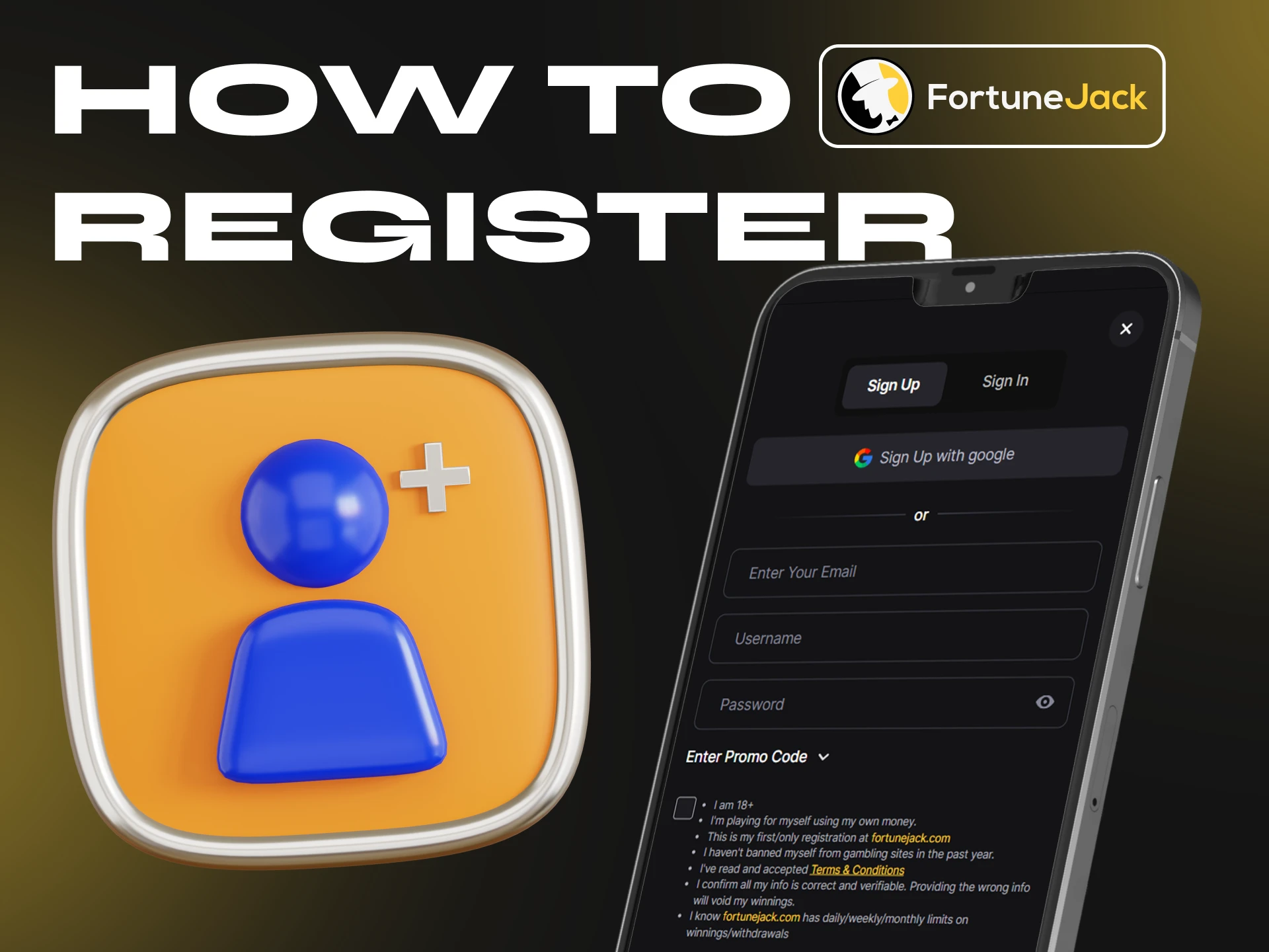 Sign up for the FortuneJack app right from your phone.