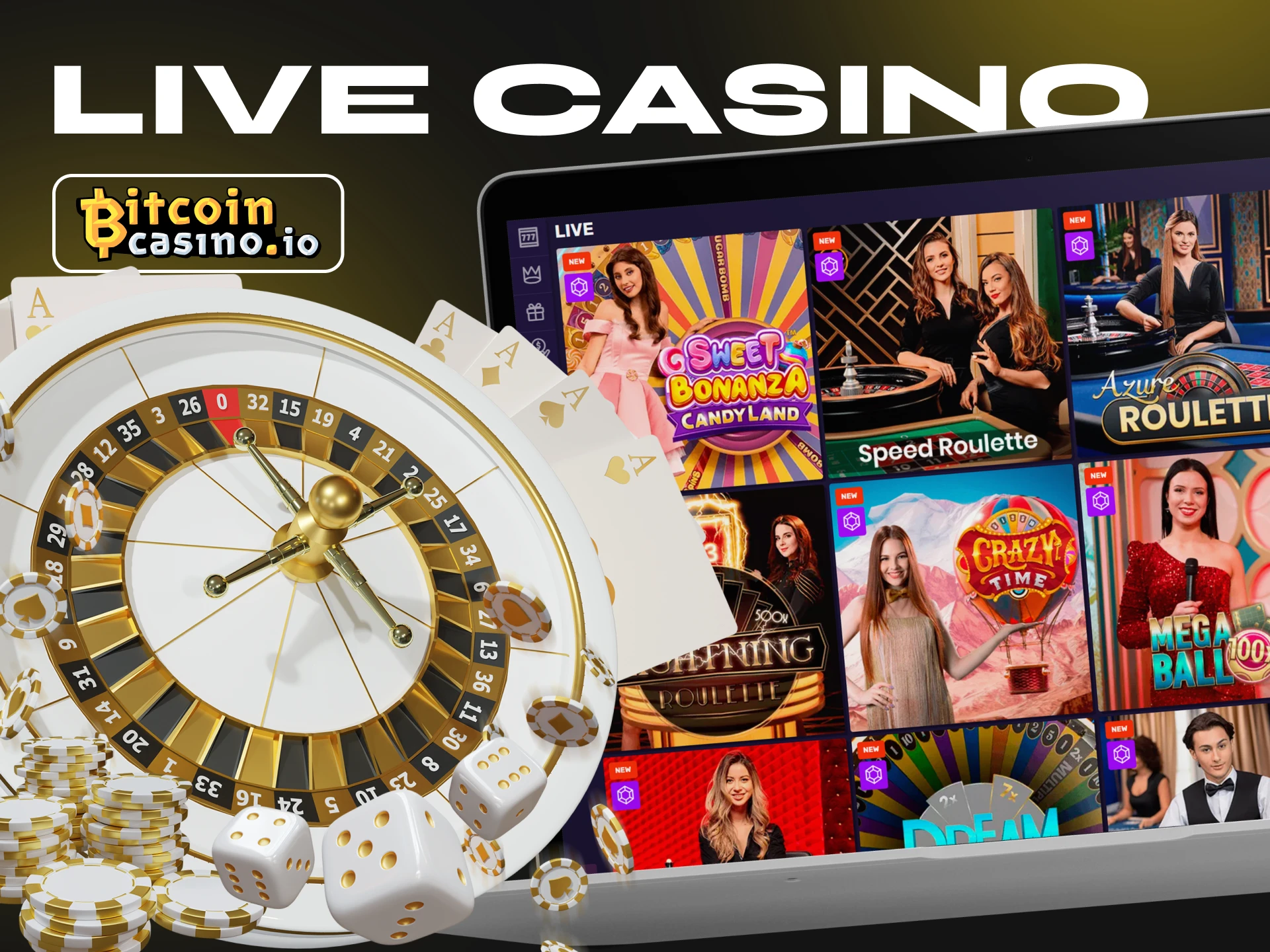 Play live casino now at Bitcoincasino.