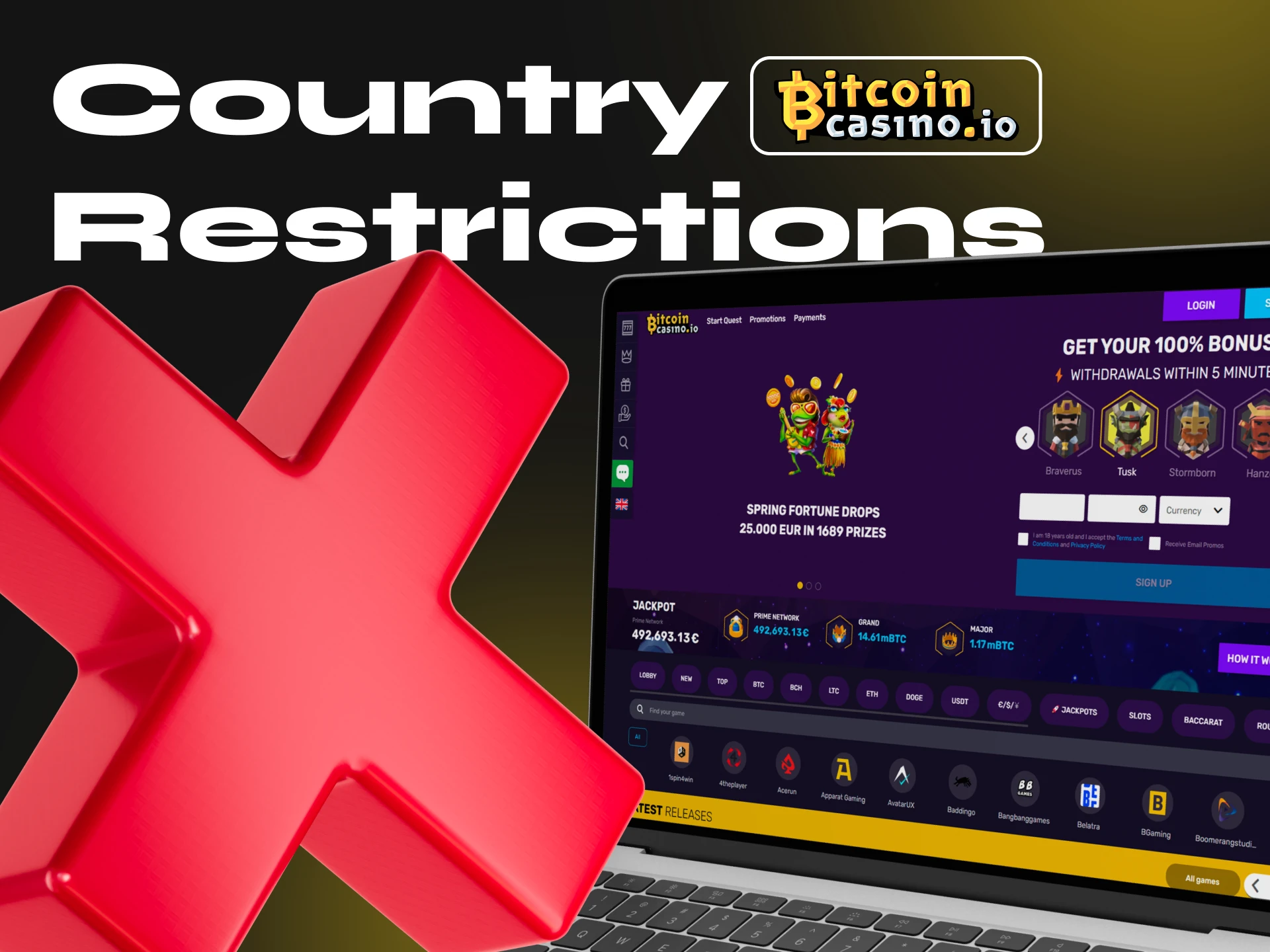Unfortunately, Bitcoincasino do not operate in these countries.