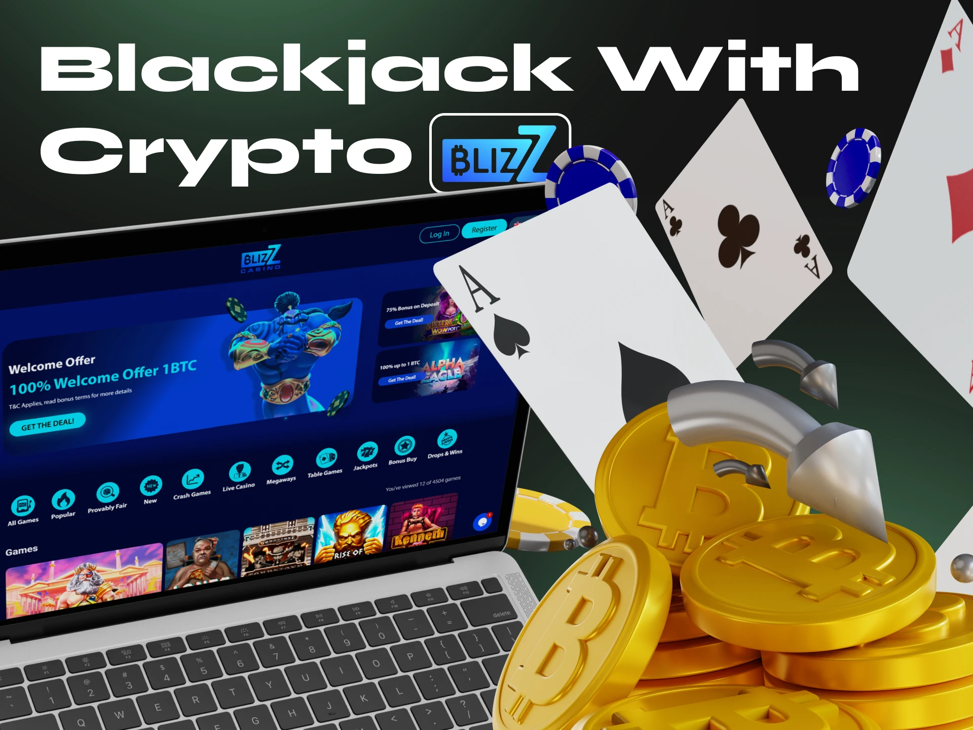 At Blizz Casino you can play blackjack using cryptocurrency.