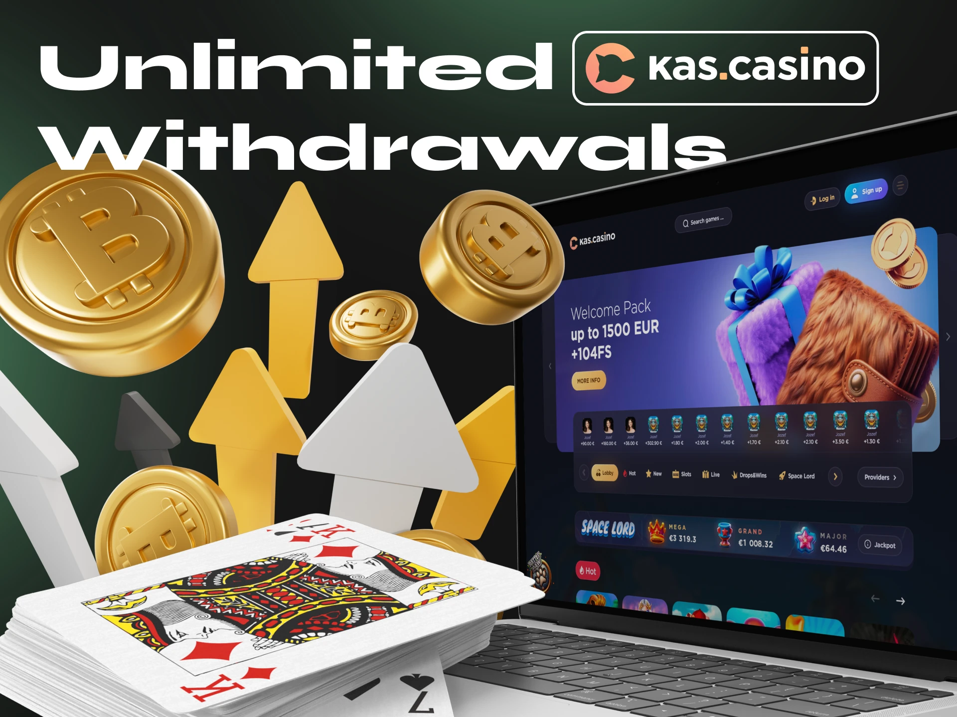 Withdraw your blackjack winnings without limits at Kas Casino.