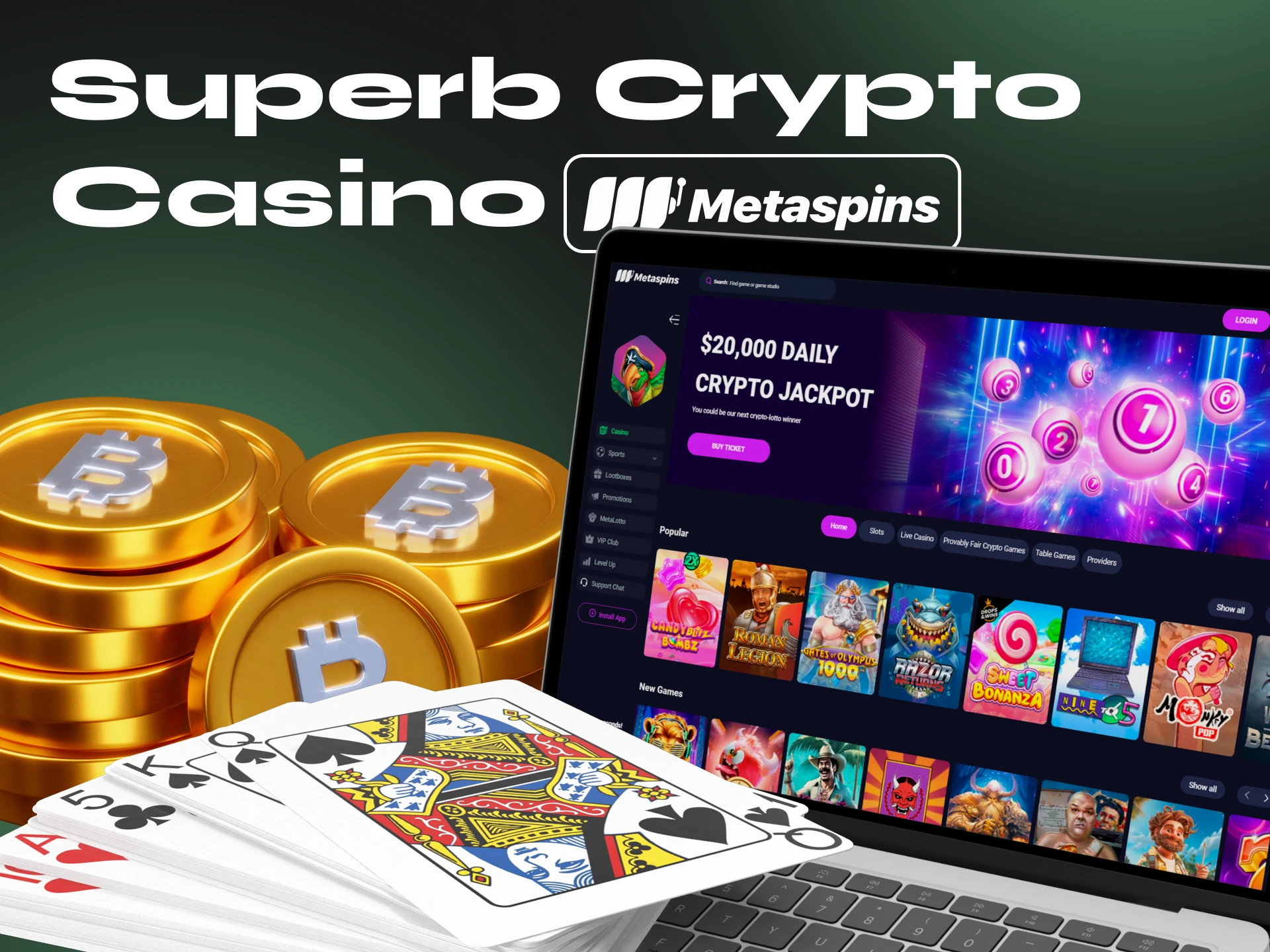 Try playing blackjack with cryptocurrency at Metaspins.