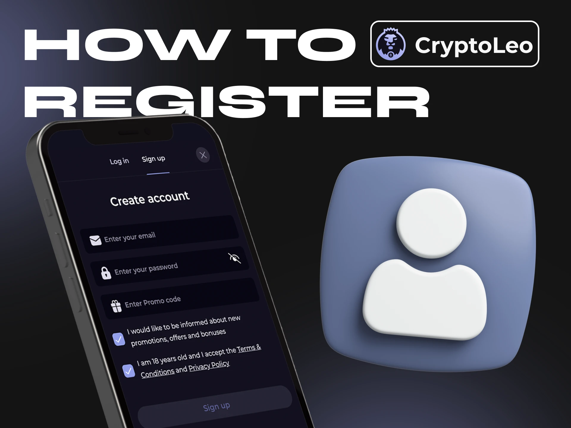 Register with the Cryptoleo app quickly and easily.