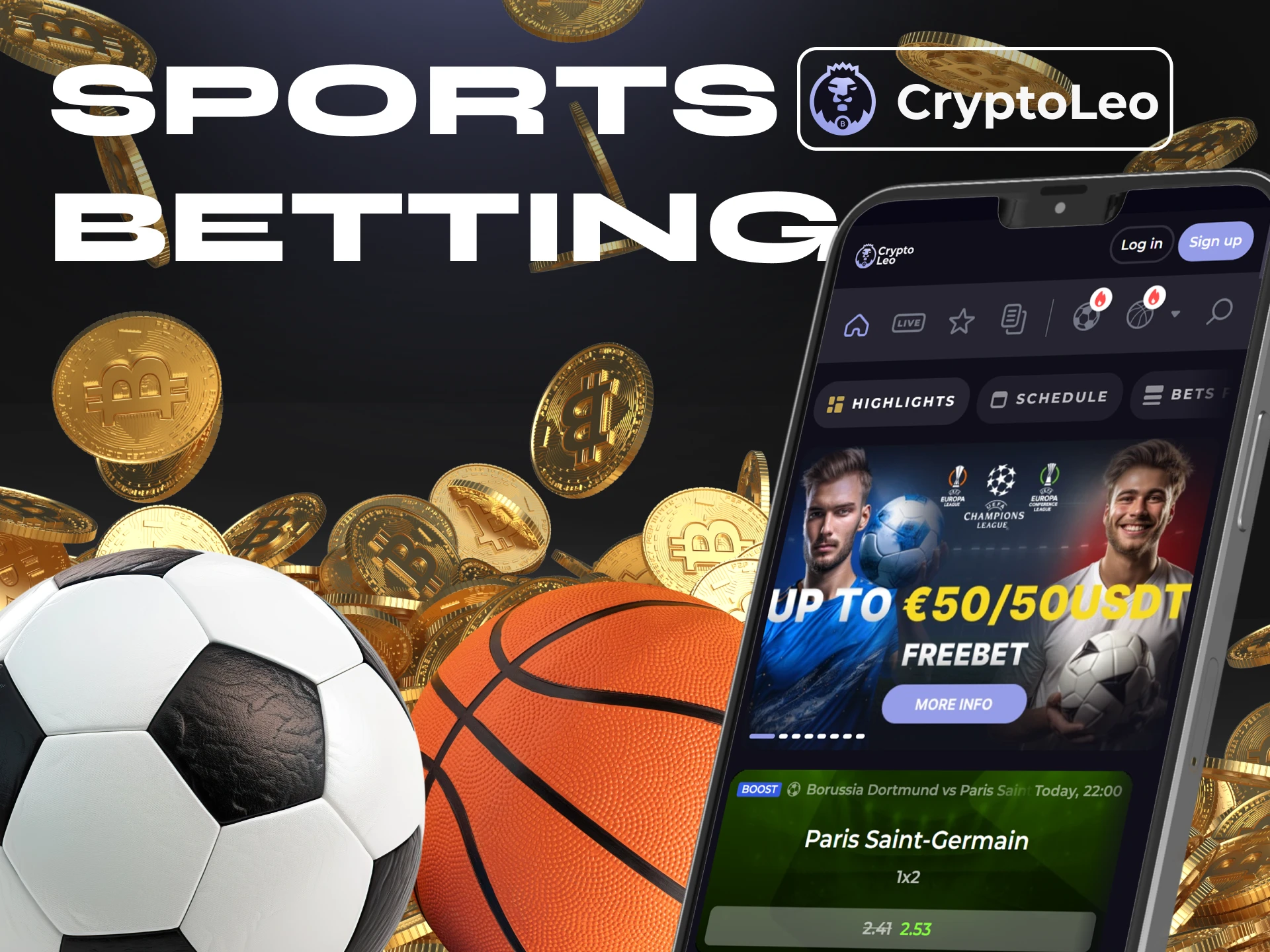 The Cryptoleo app offers good odds for sports betting.