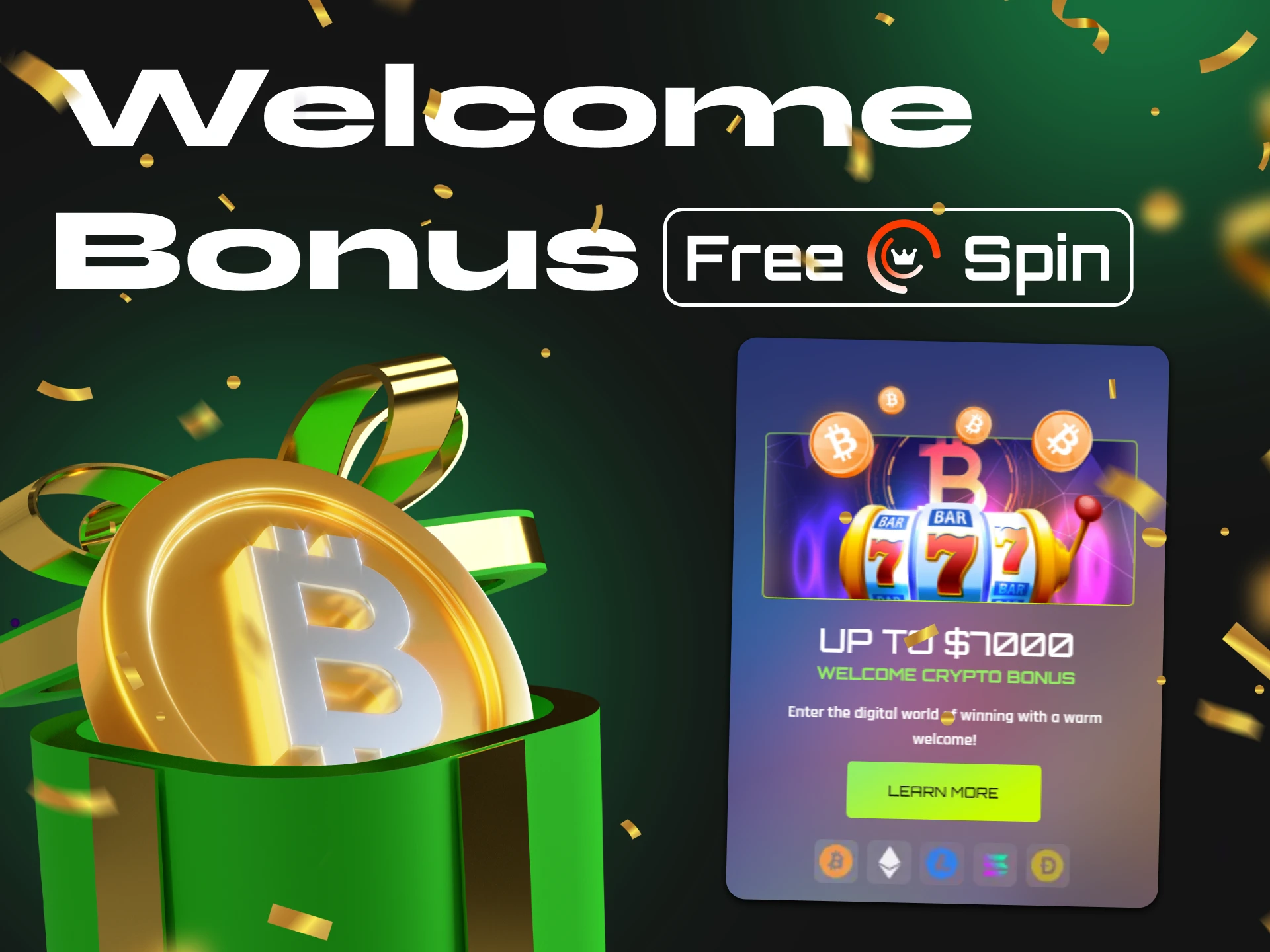 Free Spin Casino offers a truly lucrative welcome bonus.