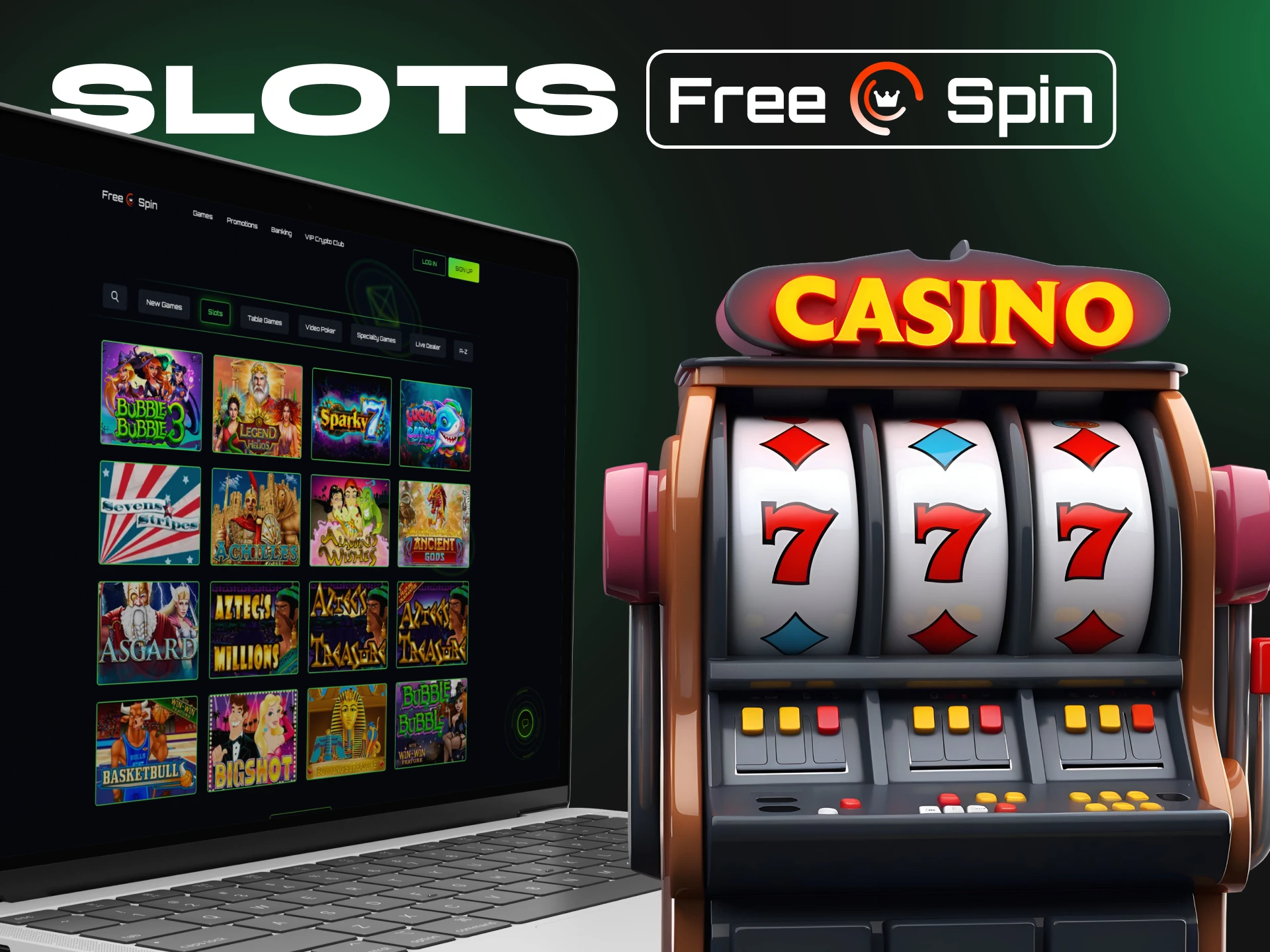 Free Spin Casino features the most popular slots.