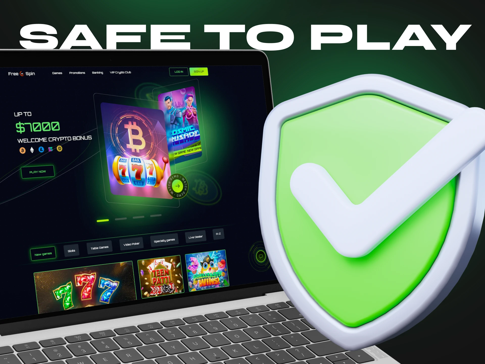 You can play at Free Spin Casino safely and know that your information is protected.
