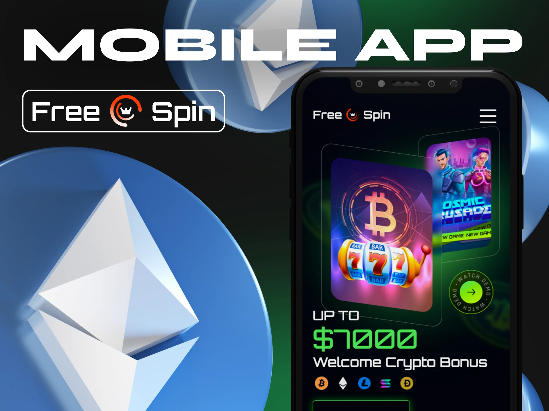 Instead of the Free Spin Casino app, you can use their mobile website.