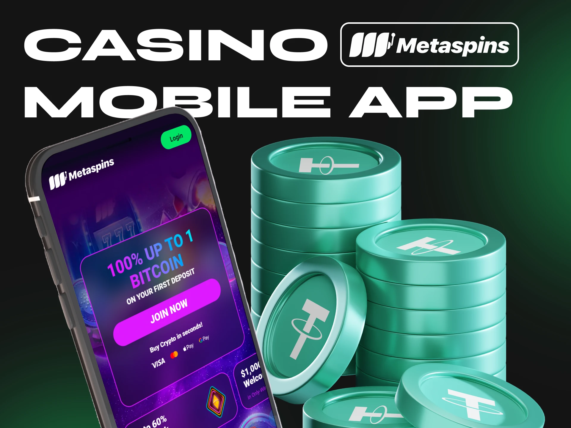 Metaspins does not have a mobile app, but you can use their mobile website, which is no different from their desktop version.