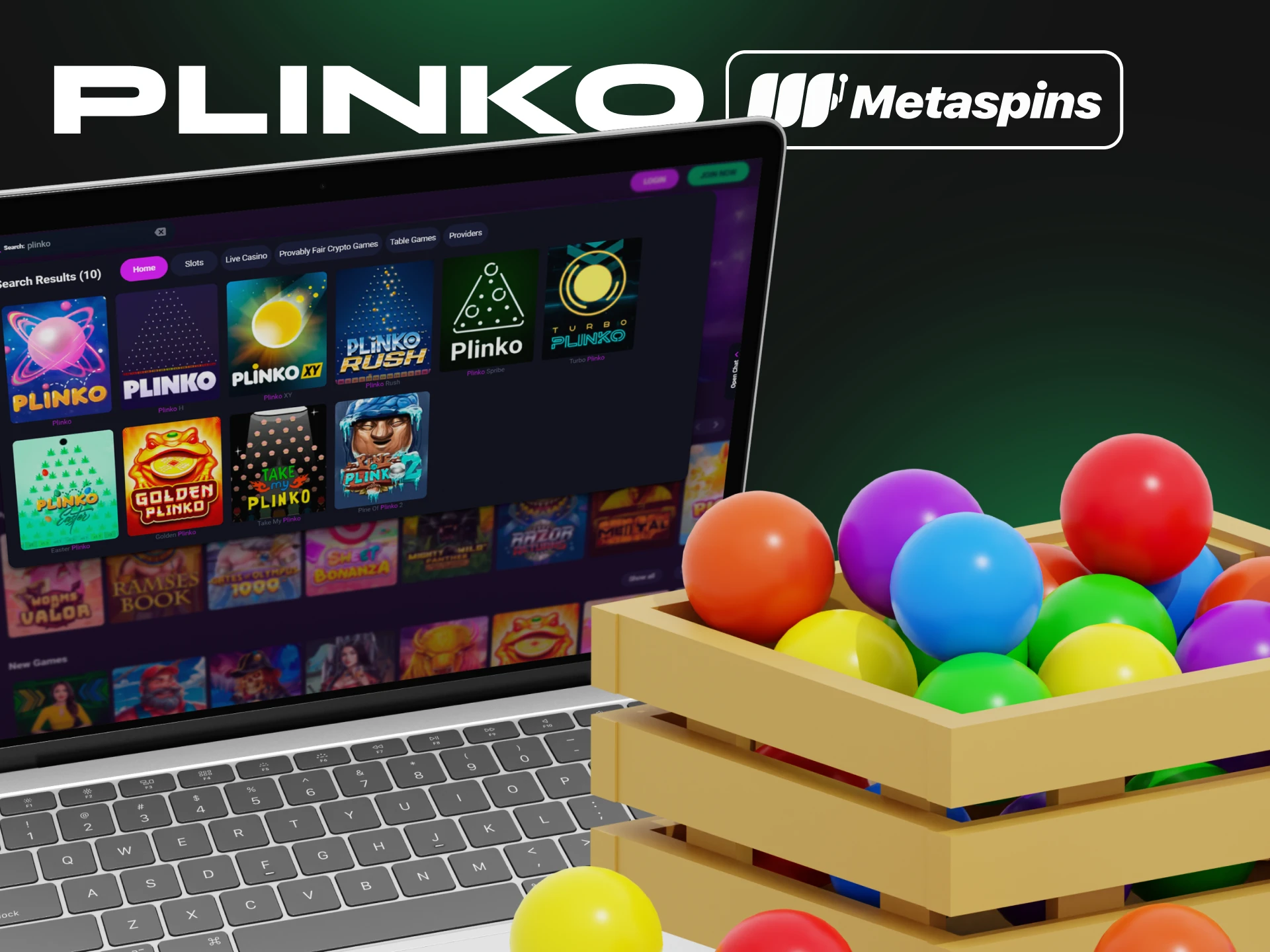 If you like the game Plinko, you can play it on Metaspins.