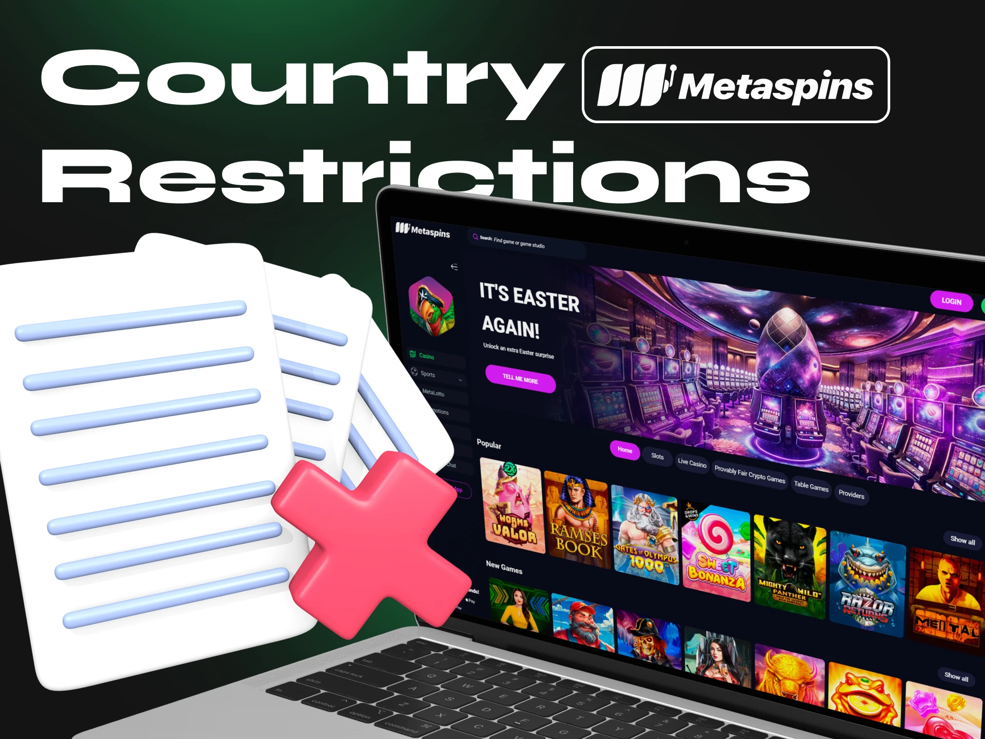 Here are all the countries where Metaspins cannot be used.