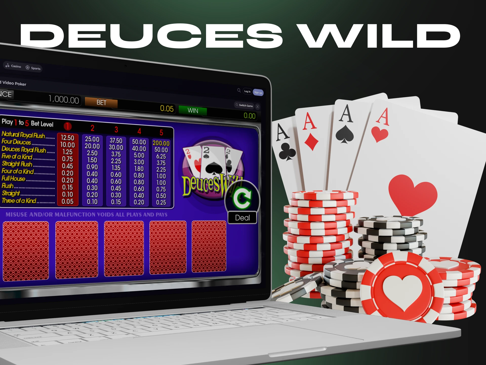 If you like poker, try playing Deuces Wild at a crypto casino.