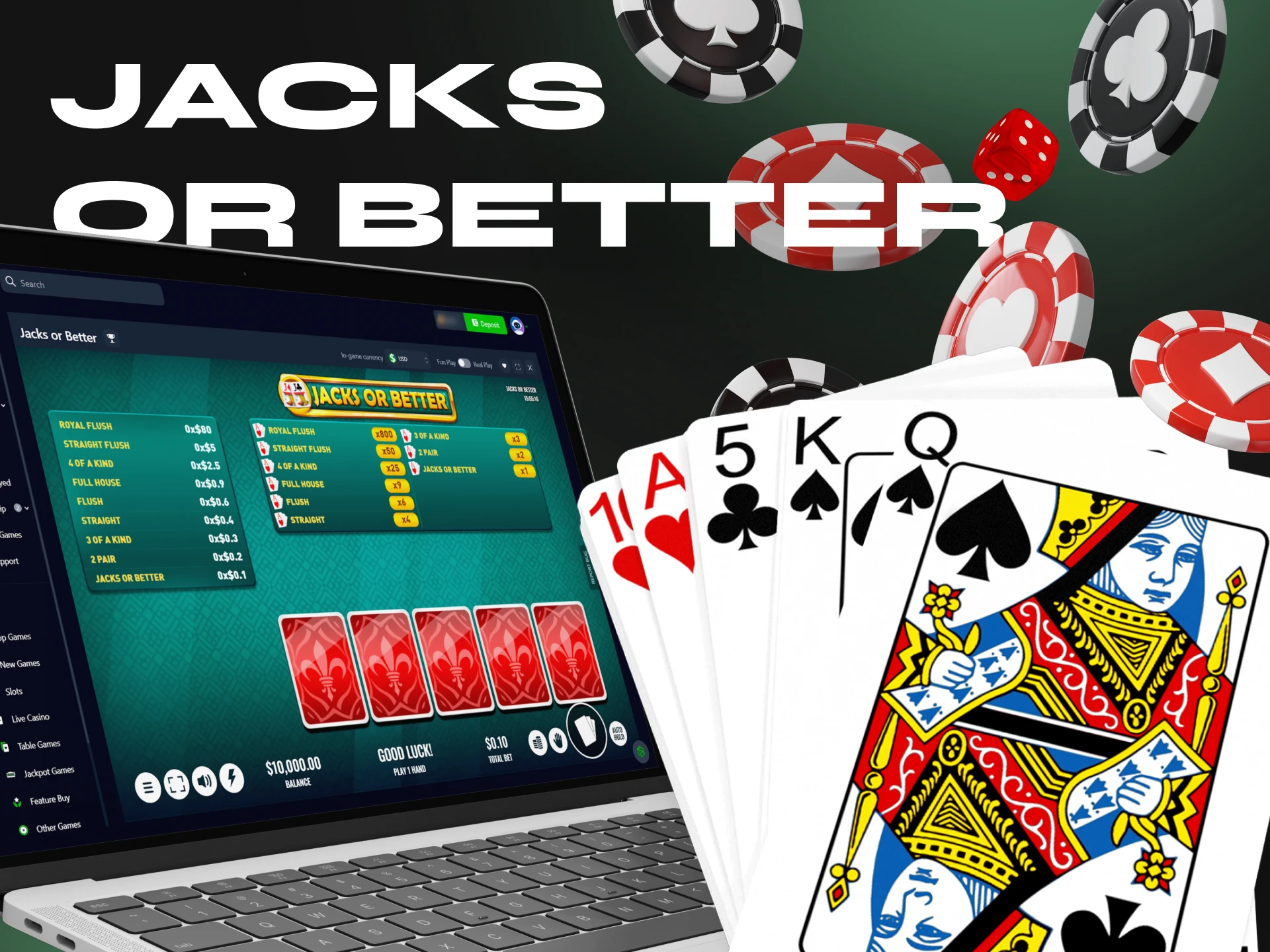 Try playing Jacks or Better poker game with cryptocurrency.