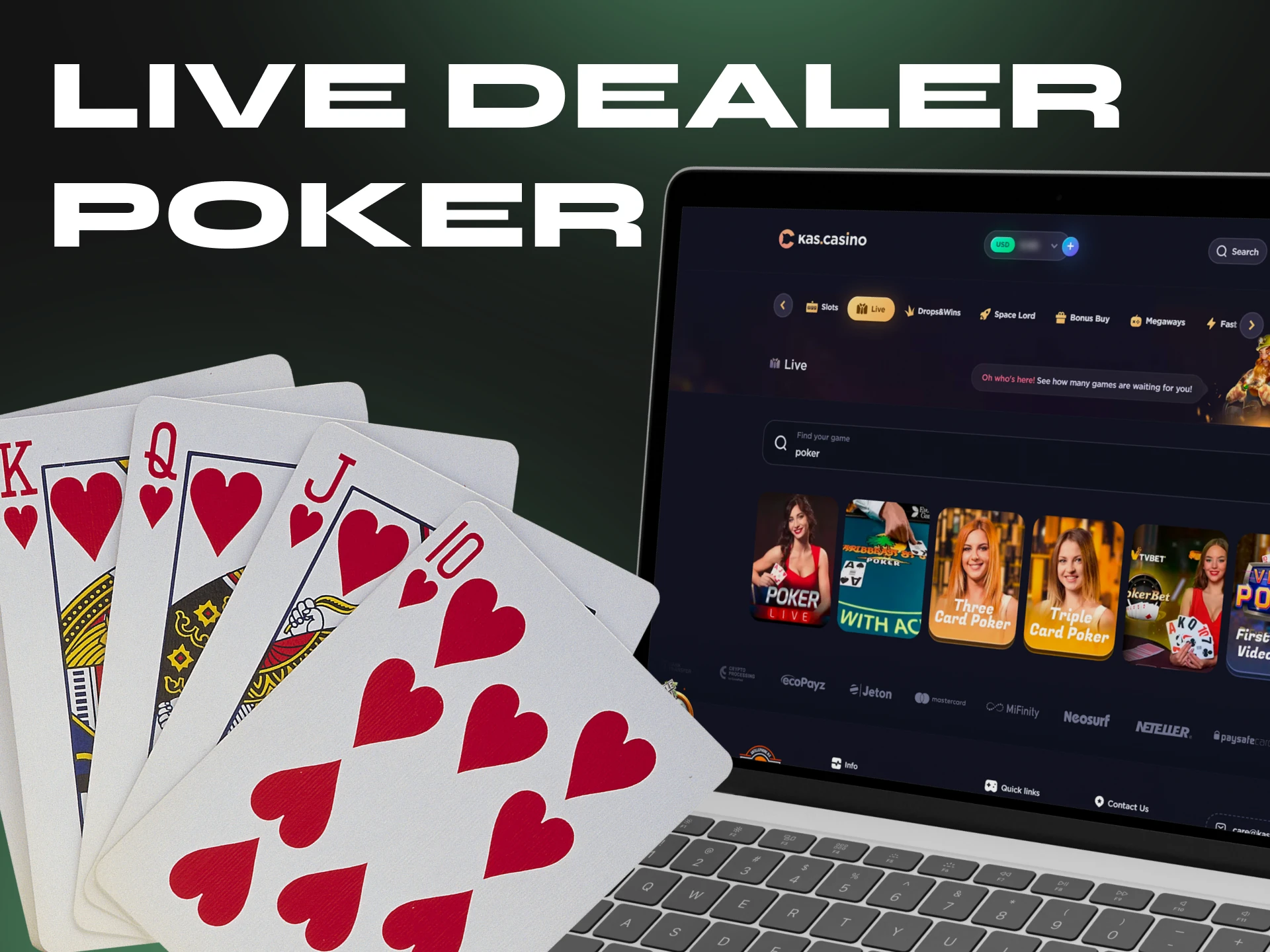 Try playing poker with a live dealer in a crypto casino.