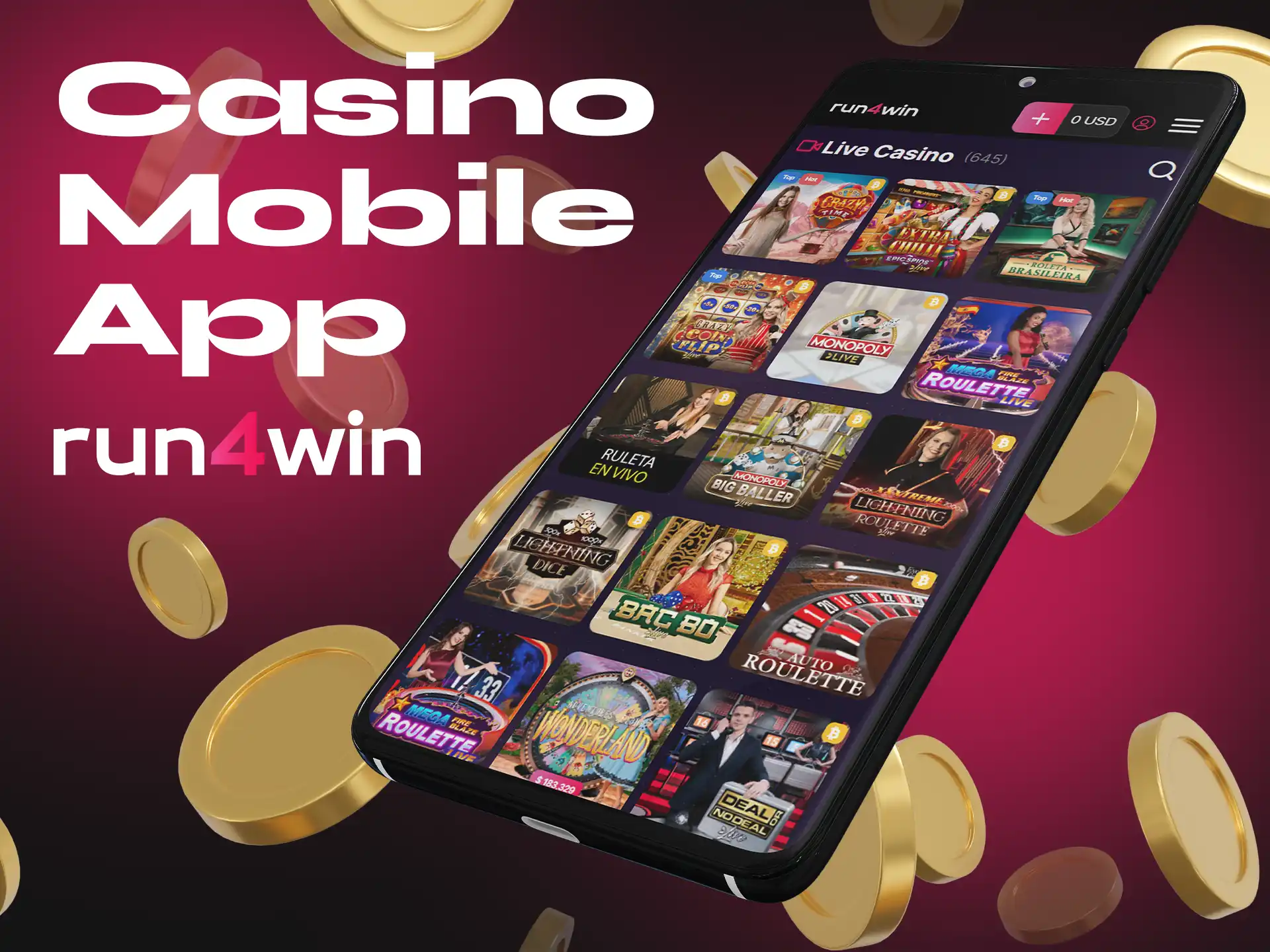 You can play at Run4Win Casino through the browser on your iOS or Android device.