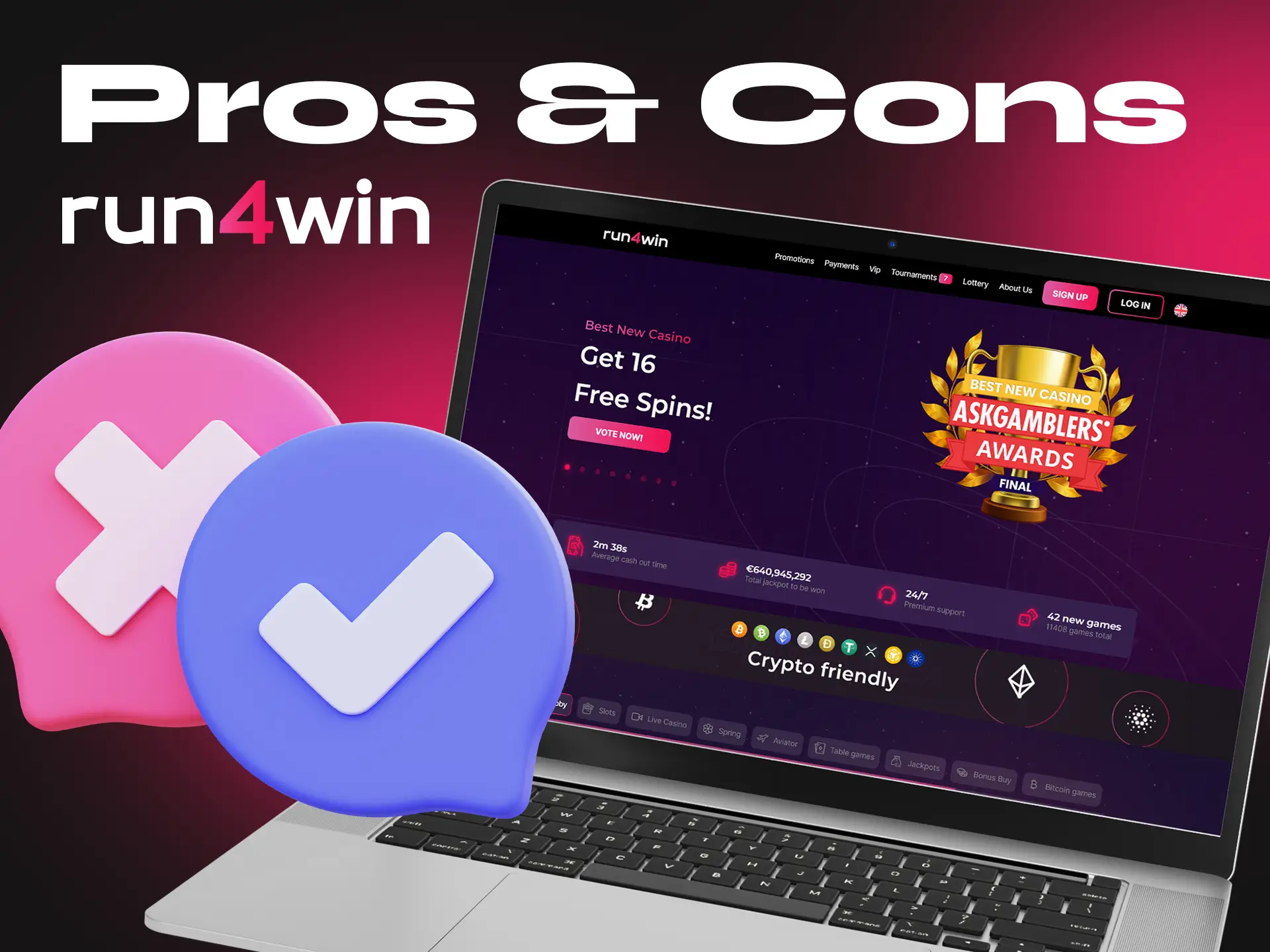 Familiarize yourself with the pros and cons of Run4Win Casino.