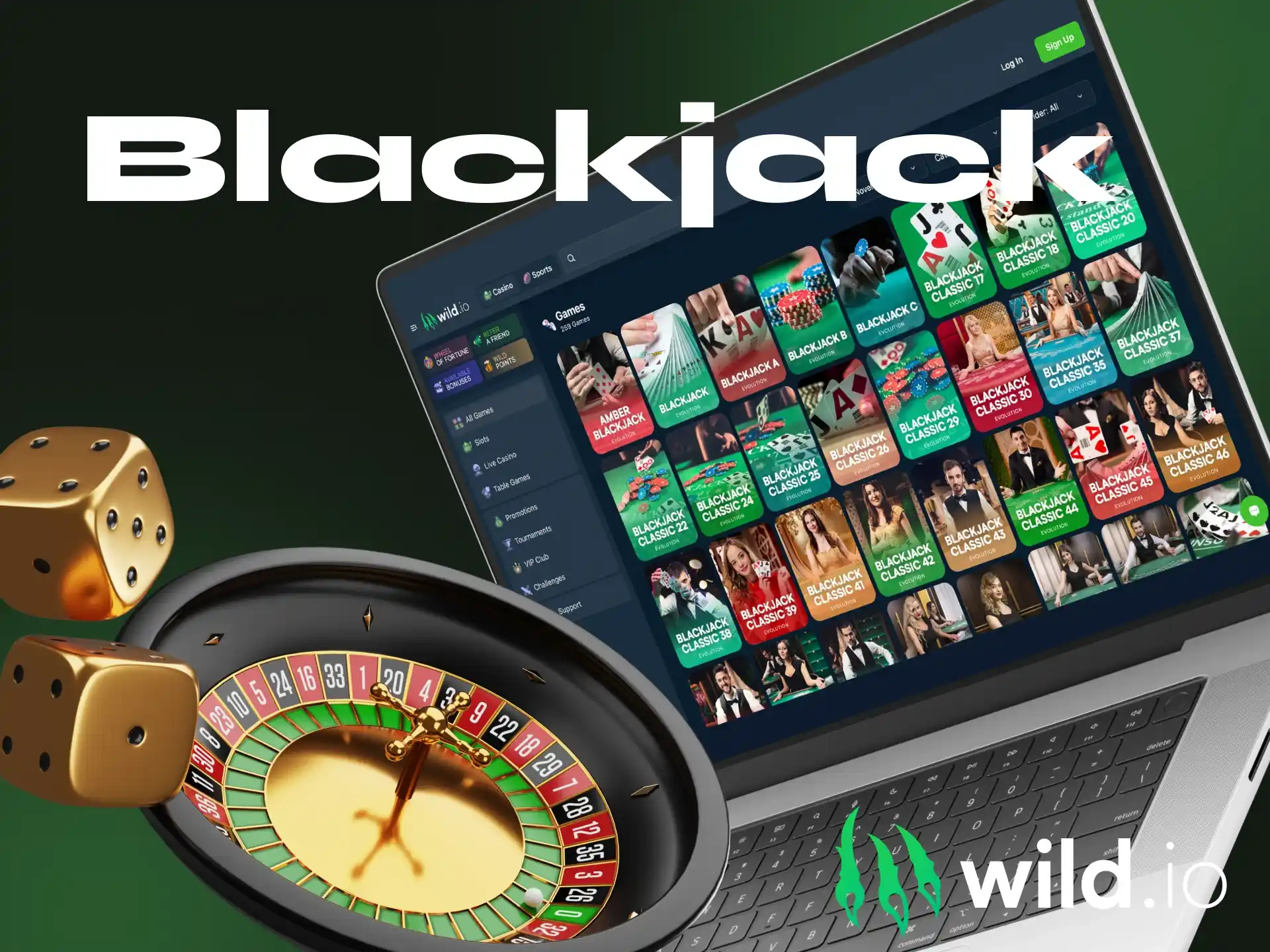 How many types of Blackjack games are there at Wildio online casino.