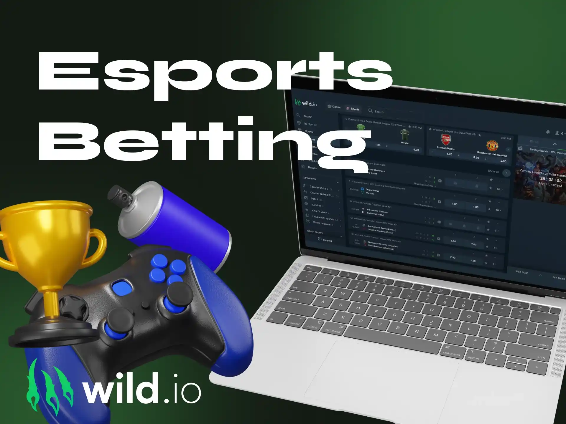 Is it possible to bet on Esports at the Wildio online casino.