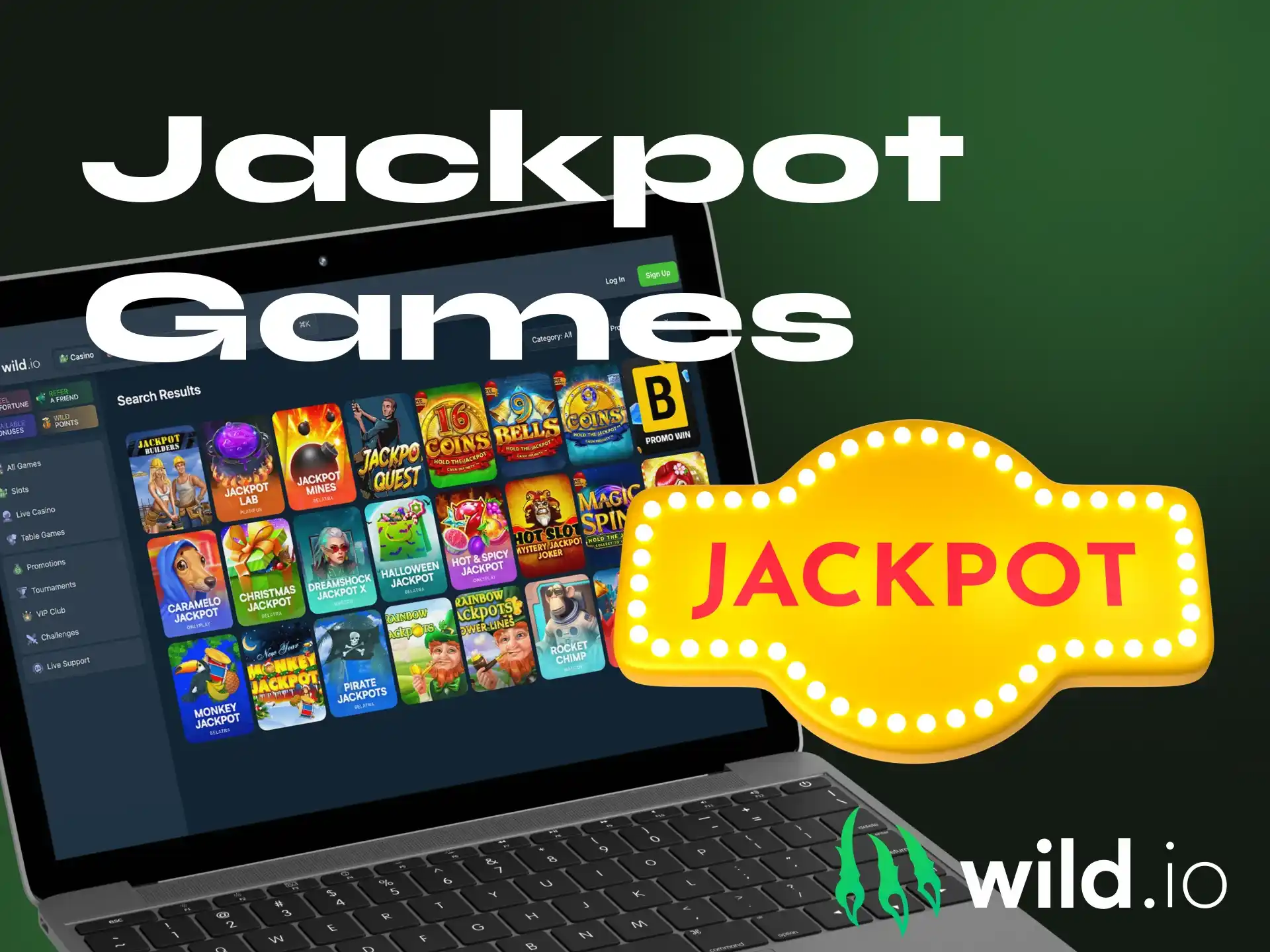 What are jackpot games at Wildio online casino.