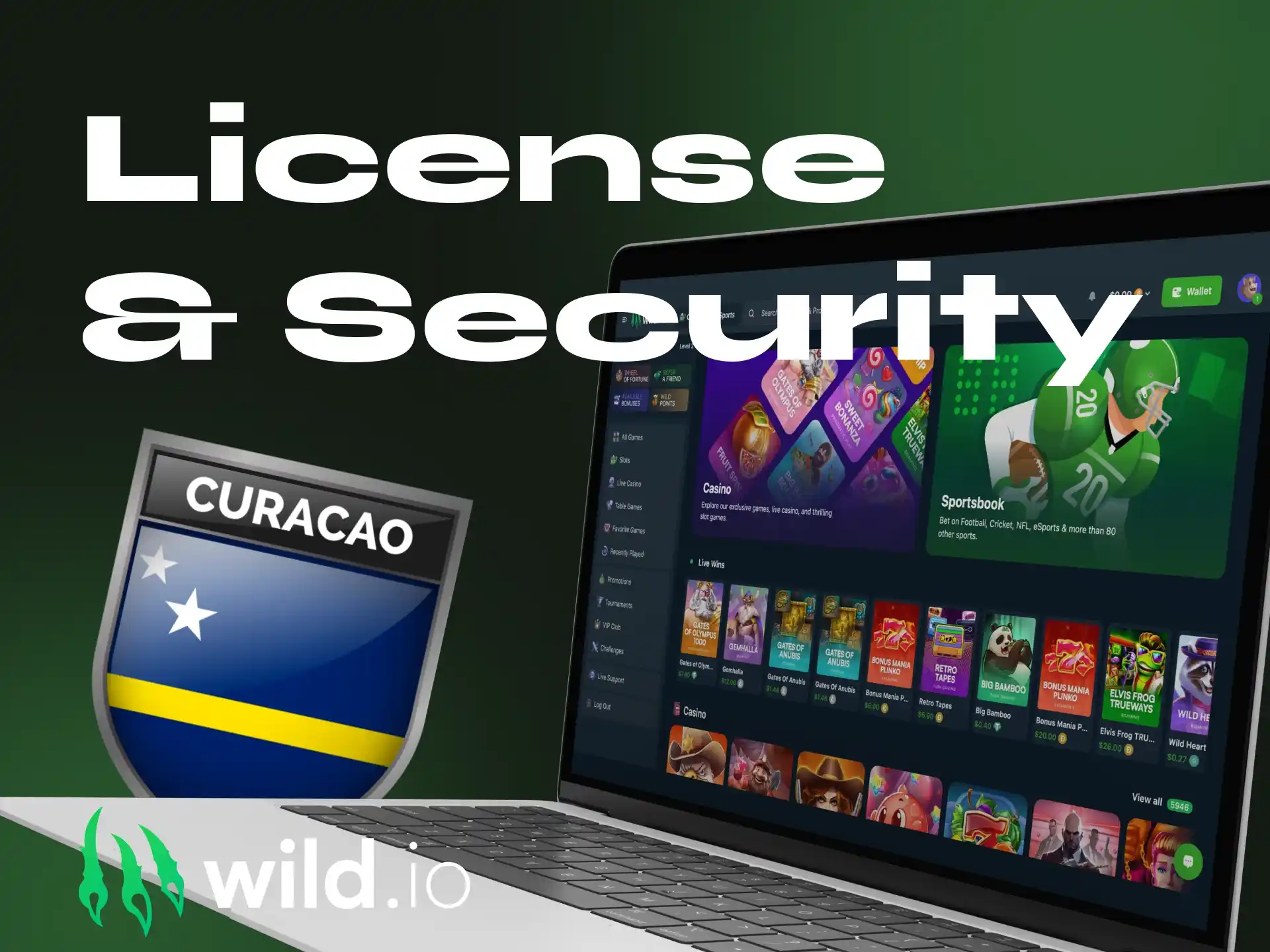 What license does the online casino Wildio have.