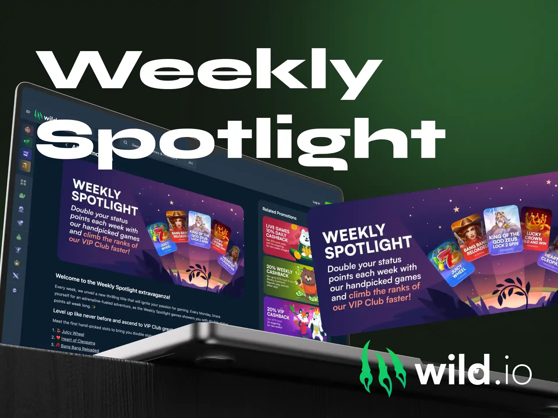 What is the Weekly Spotlight bonus at Wildio online casino.