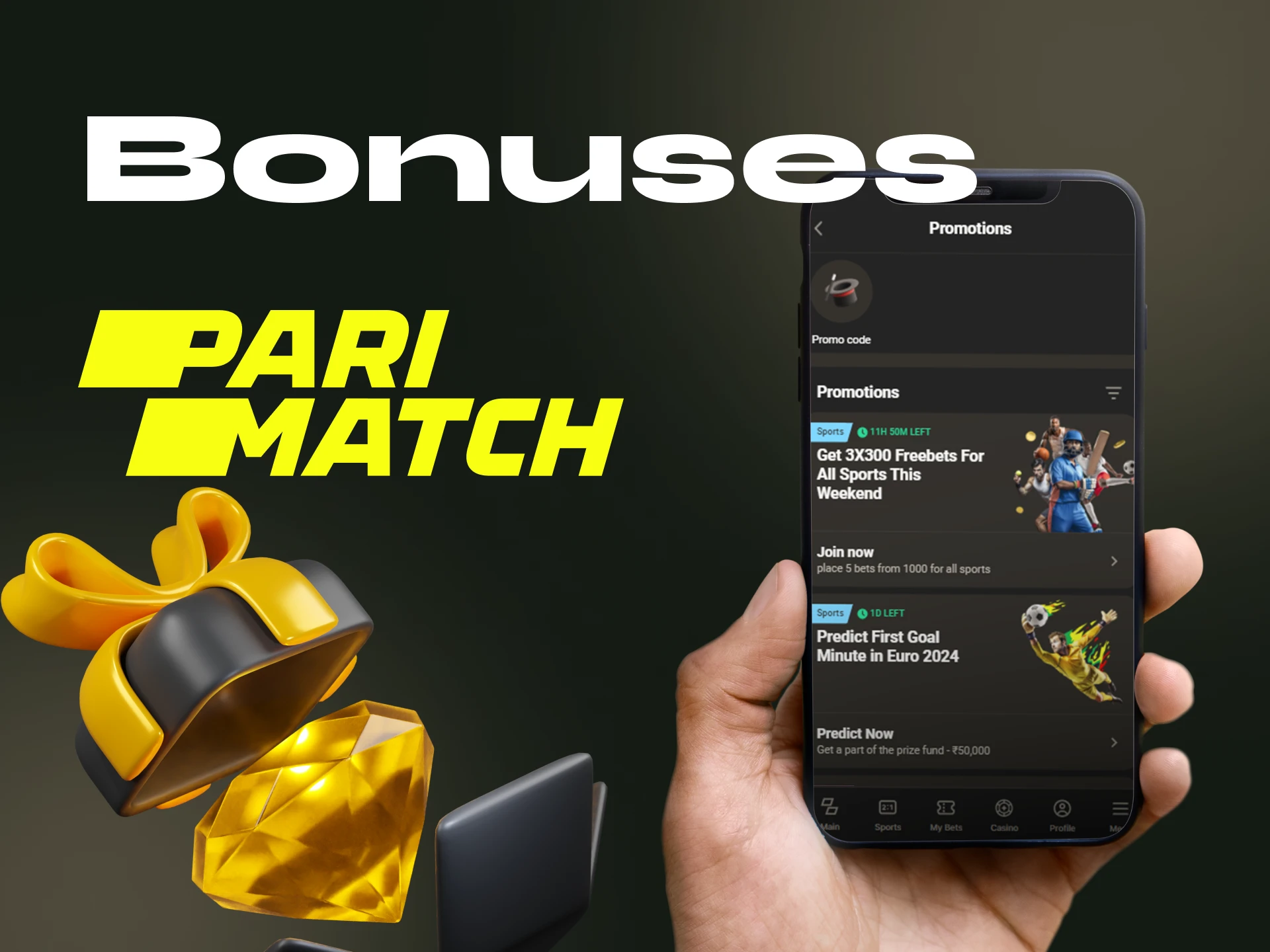 What bonuses can I get at Parimatch online casino if I play in the app.